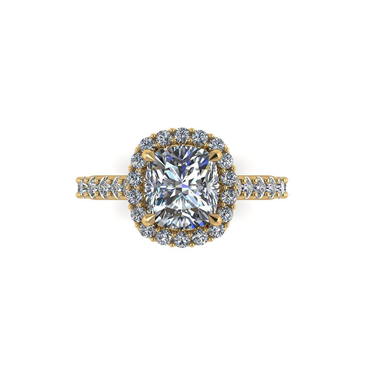 Halo Pav Diamond Ring 3D print model_1