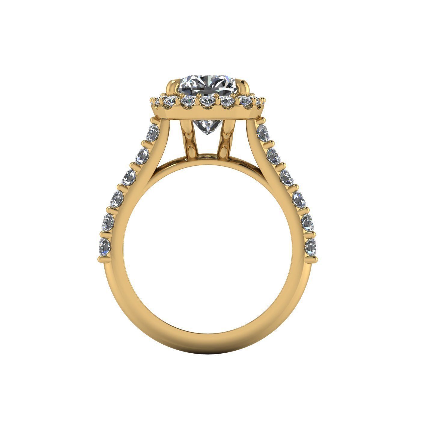 Halo Pav Diamond Ring 3D print model_3
