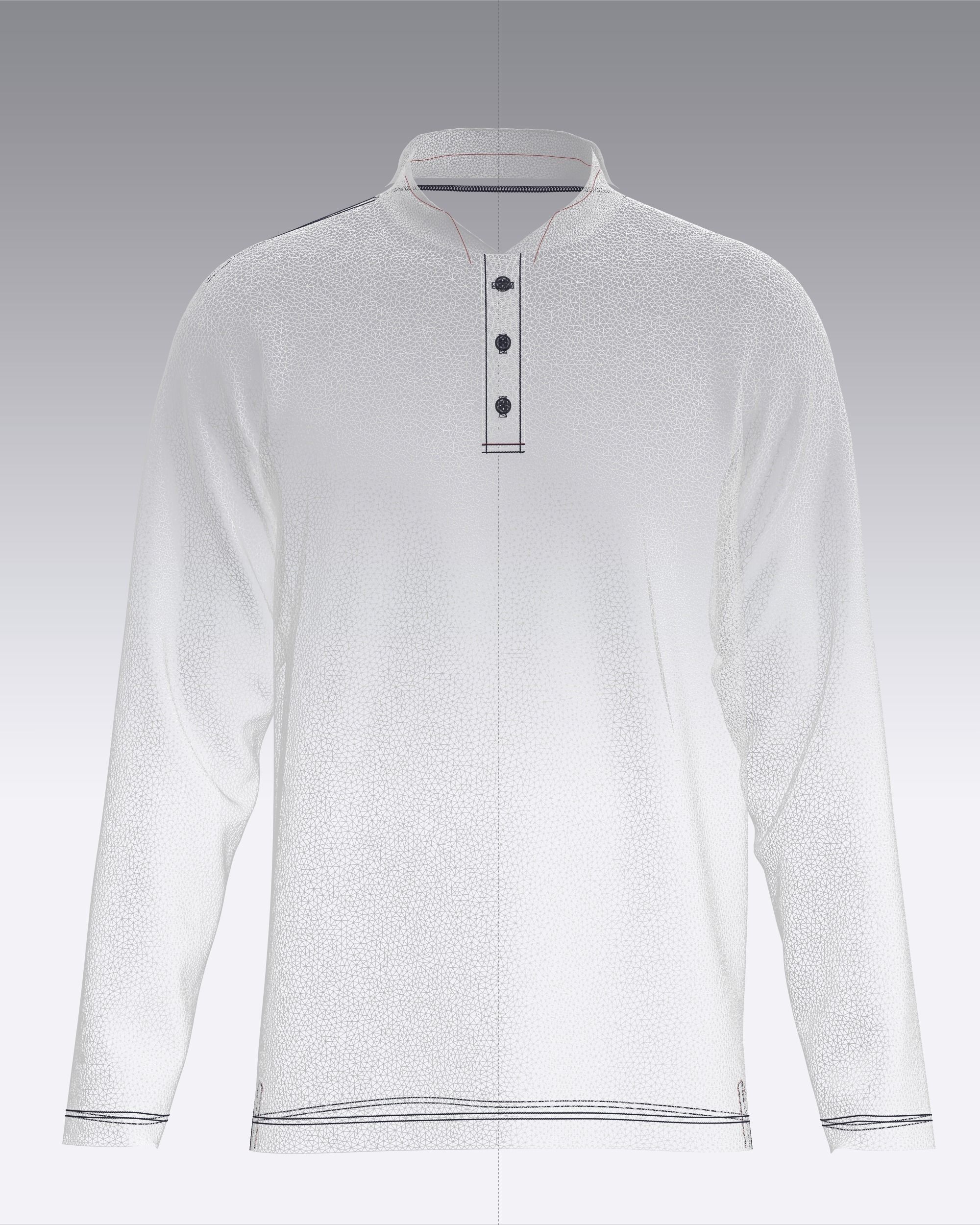 Mens Long Sleeve Knitted Polo 3D model_10