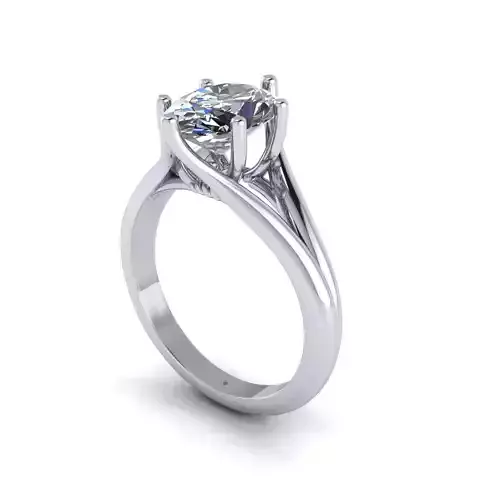 Solitaire Twist Prong Diamond Ring V3