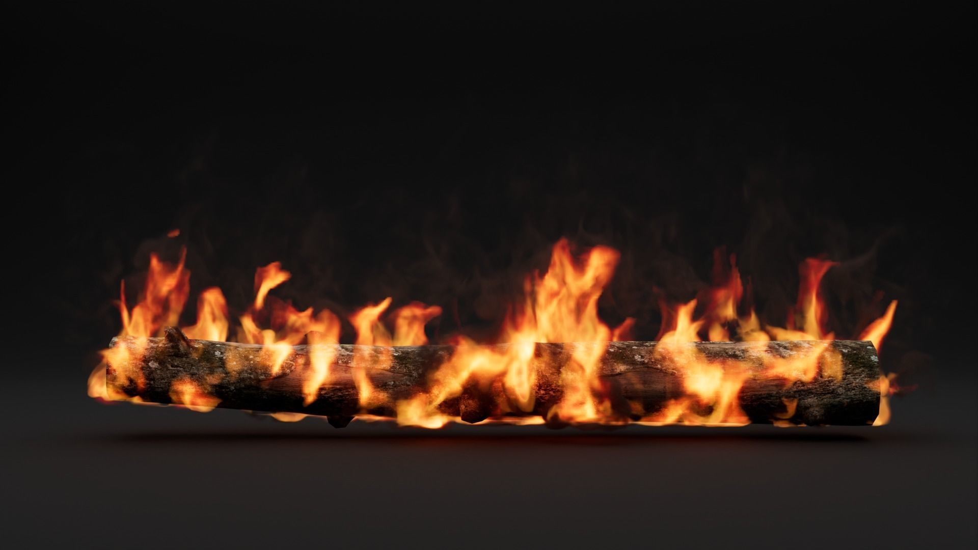 High-Resolution Burning log - vdb animated 3D model_6