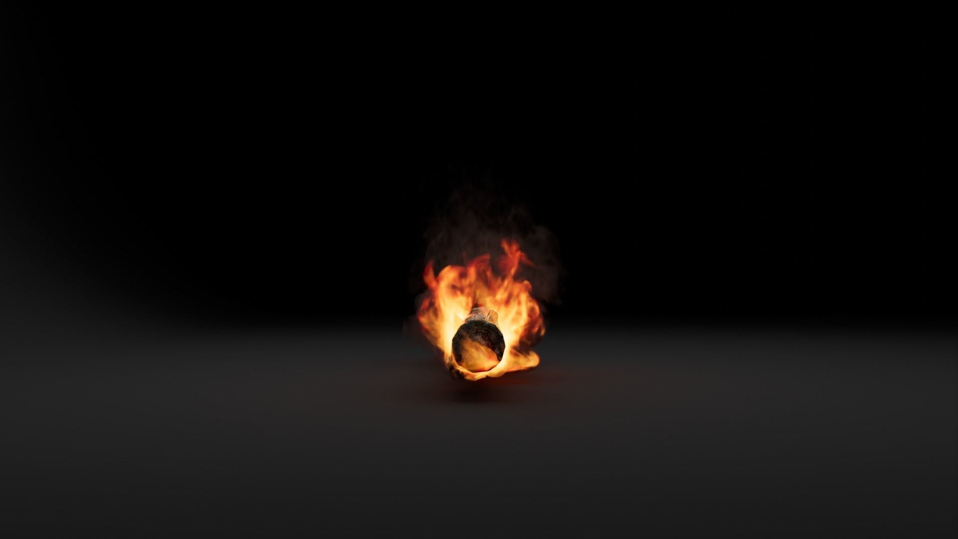High-Resolution Burning log - vdb animated 3D model_9