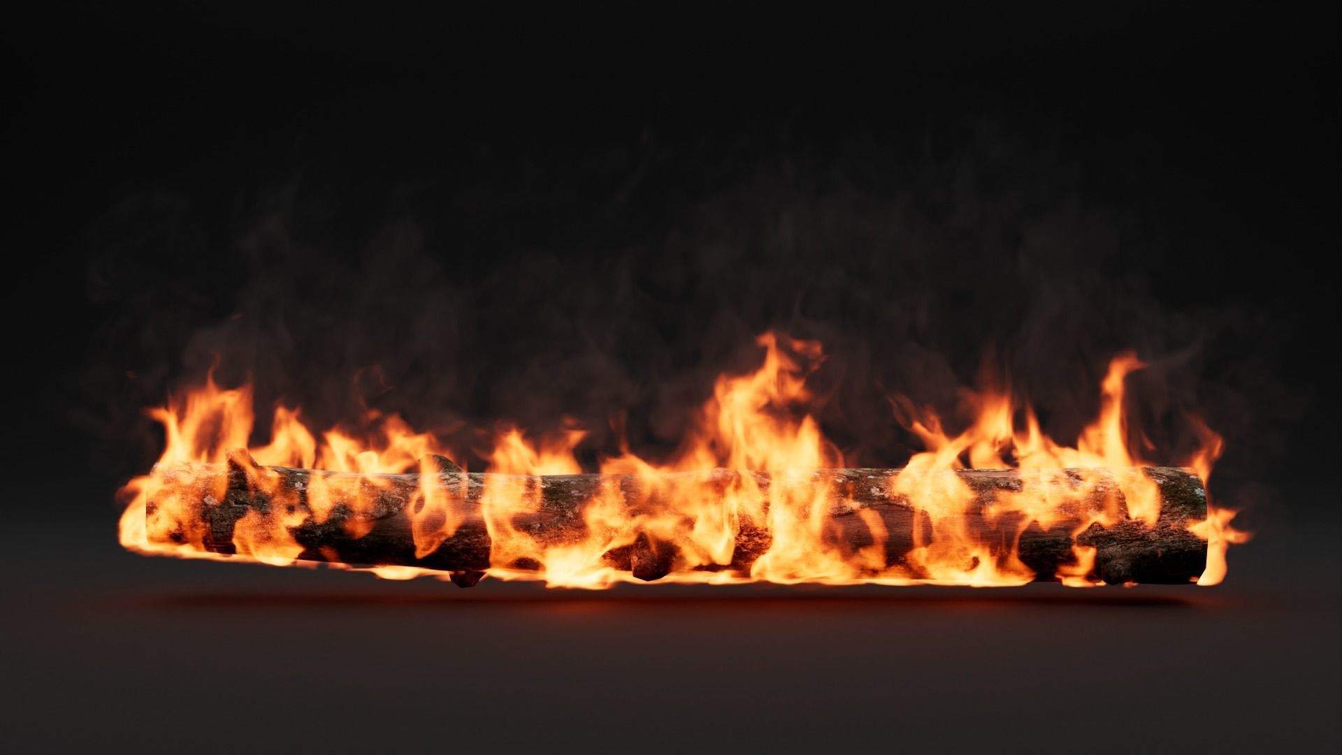 High-Resolution Burning log - vdb animated 3D model_11