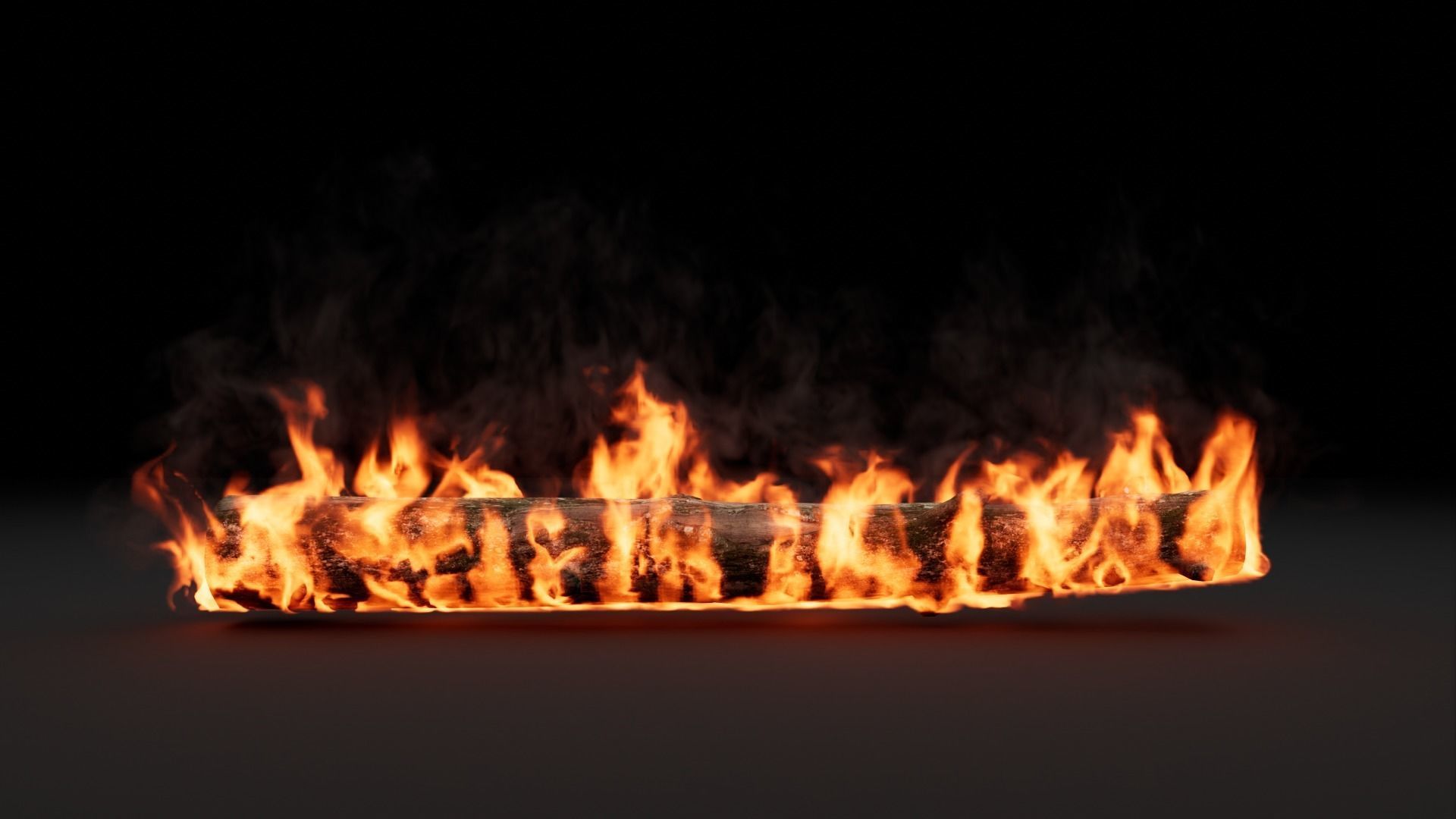 High-Resolution Burning log - vdb animated 3D model_12