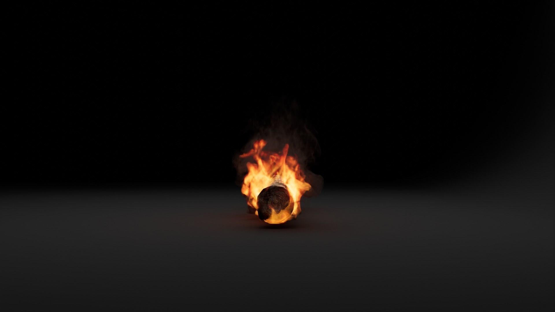 High-Resolution Burning log - vdb animated 3D model_8