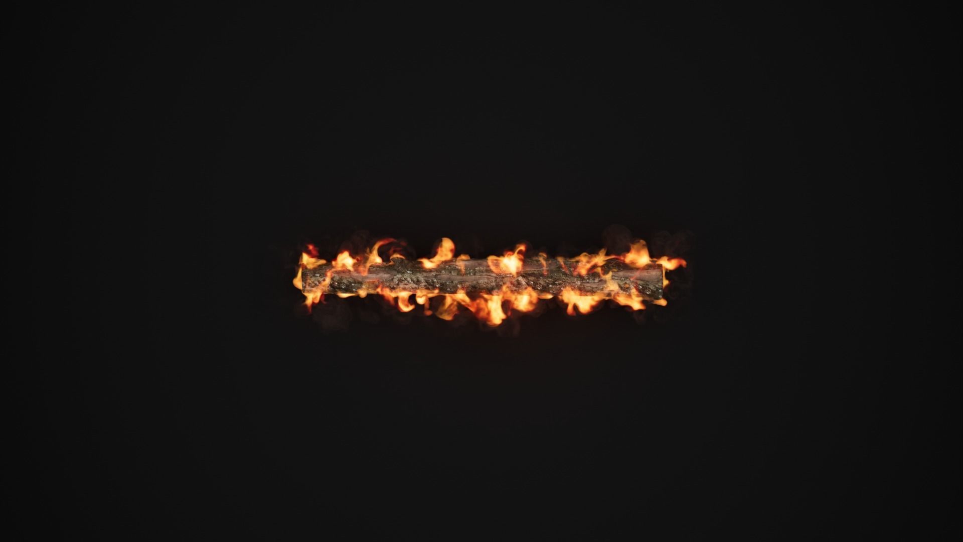 High-Resolution Burning log - vdb animated 3D model_10