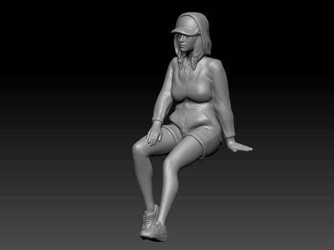 sit car lady  3D print model
