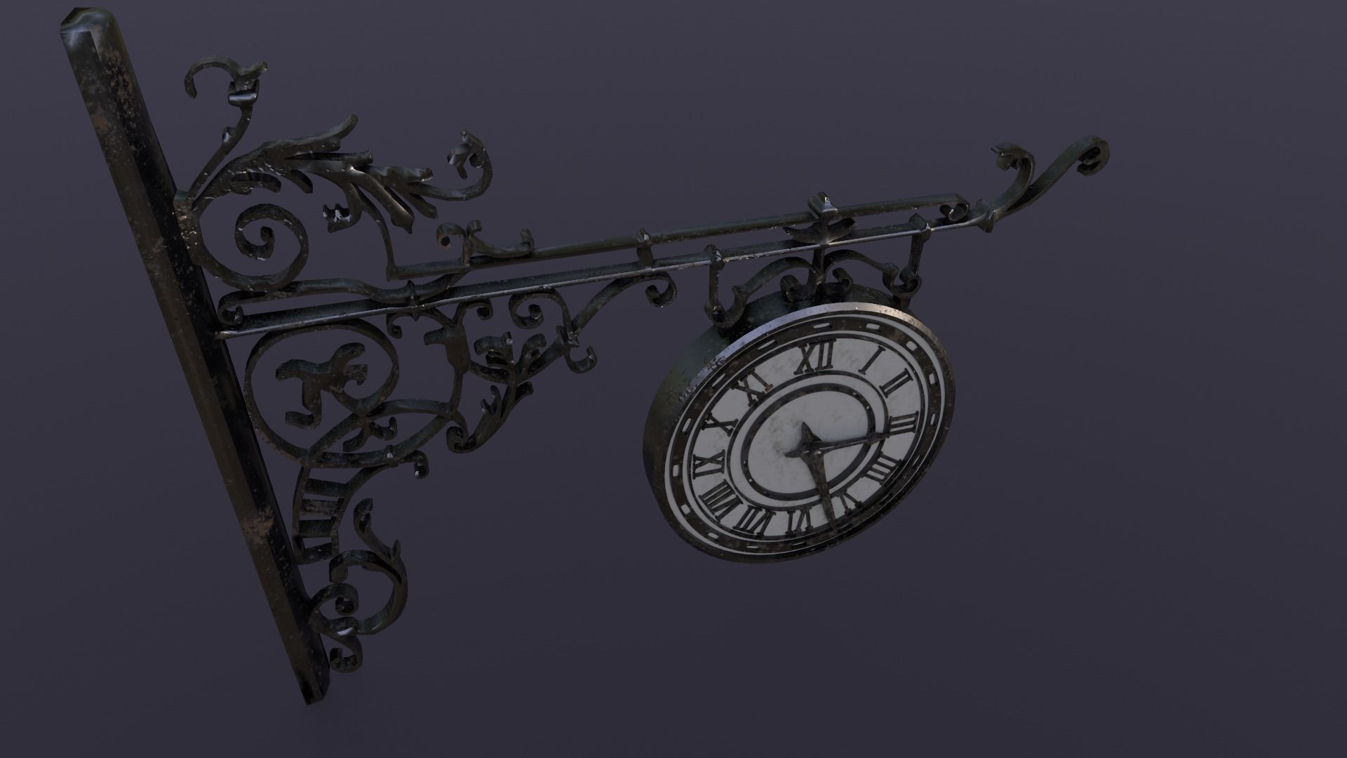 Public Street Clocks Low-poly 3D model_5
