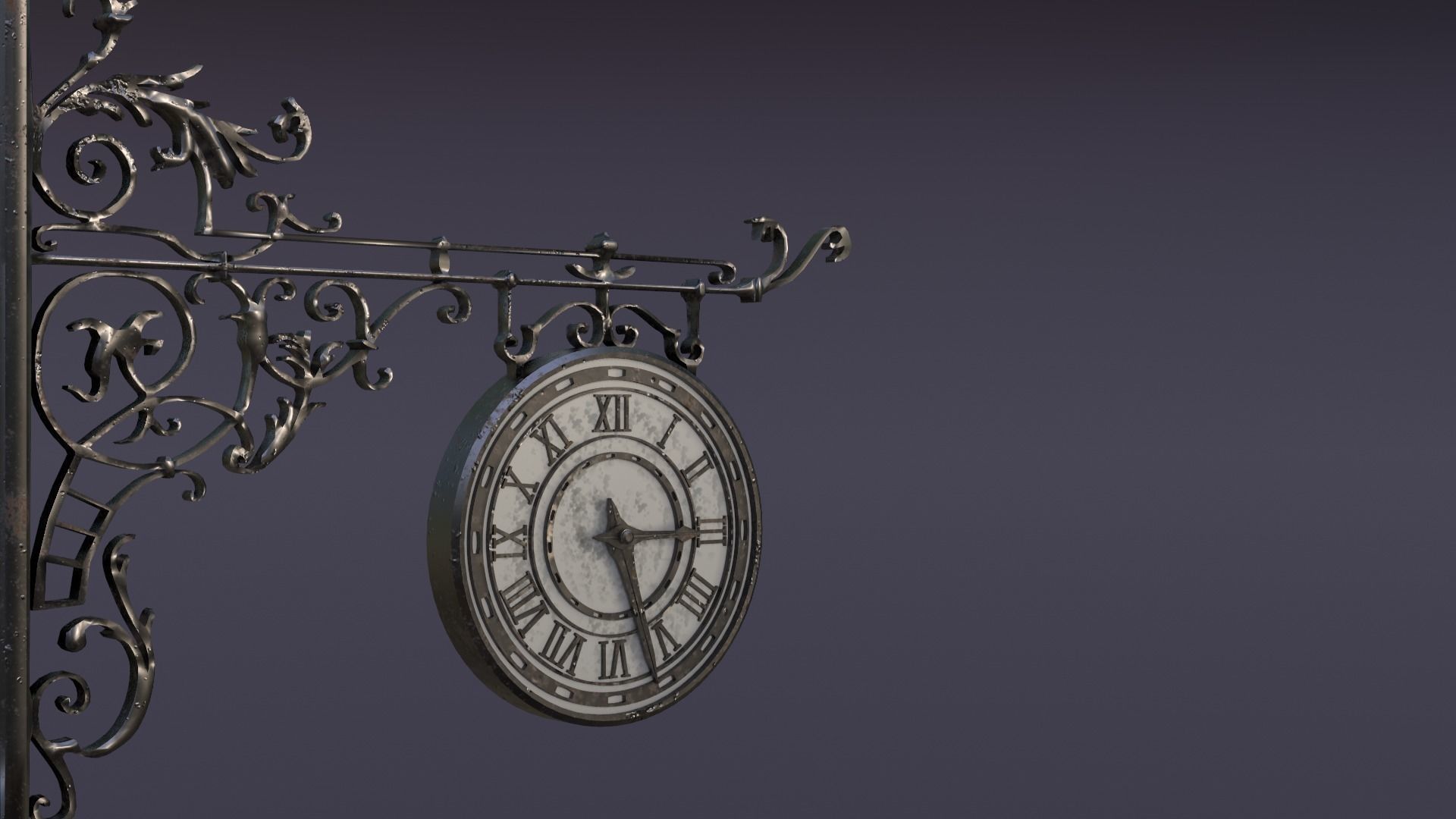 Public Street Clocks Low-poly 3D model_3