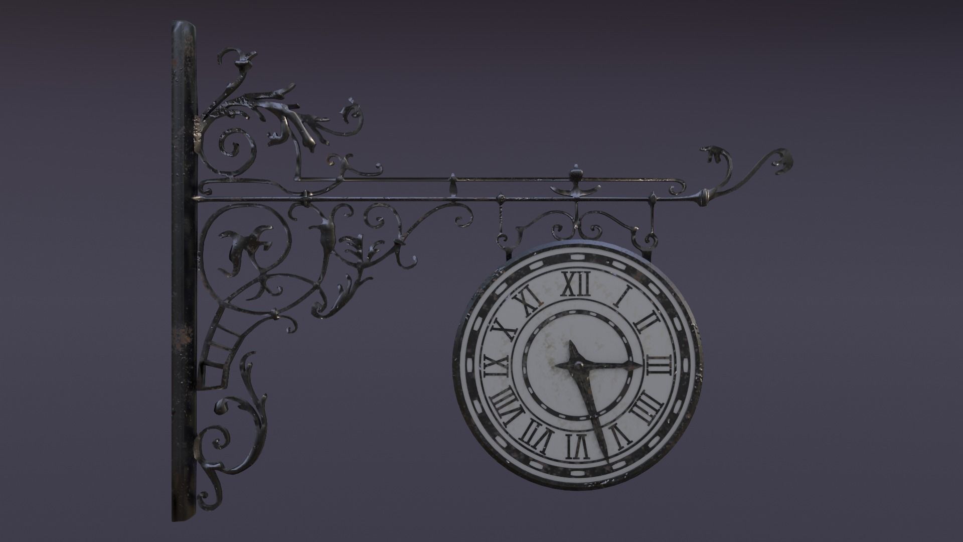 Public Street Clocks Low-poly 3D model_1