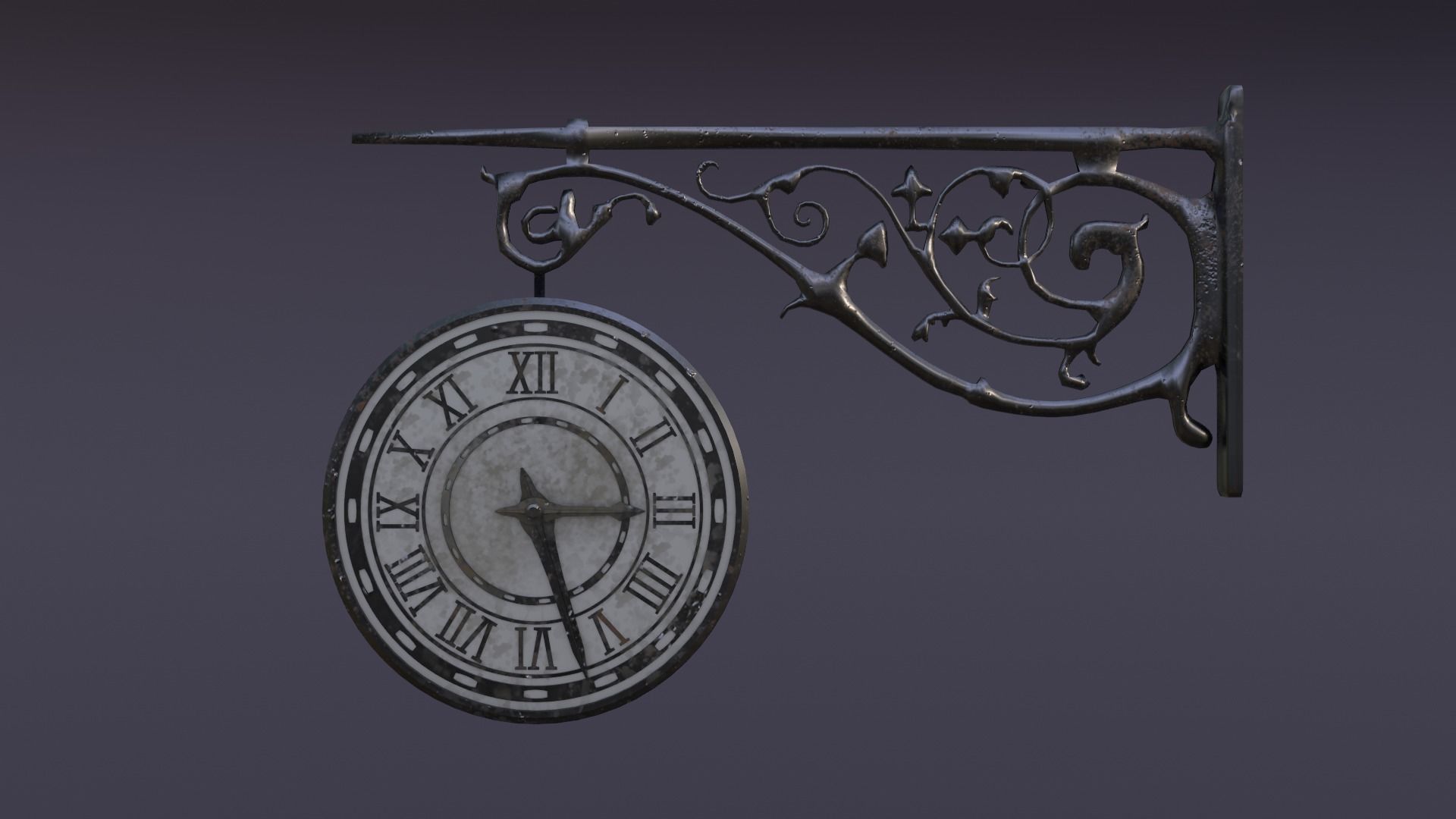 Public Street Clocks Low-poly 3D model_7