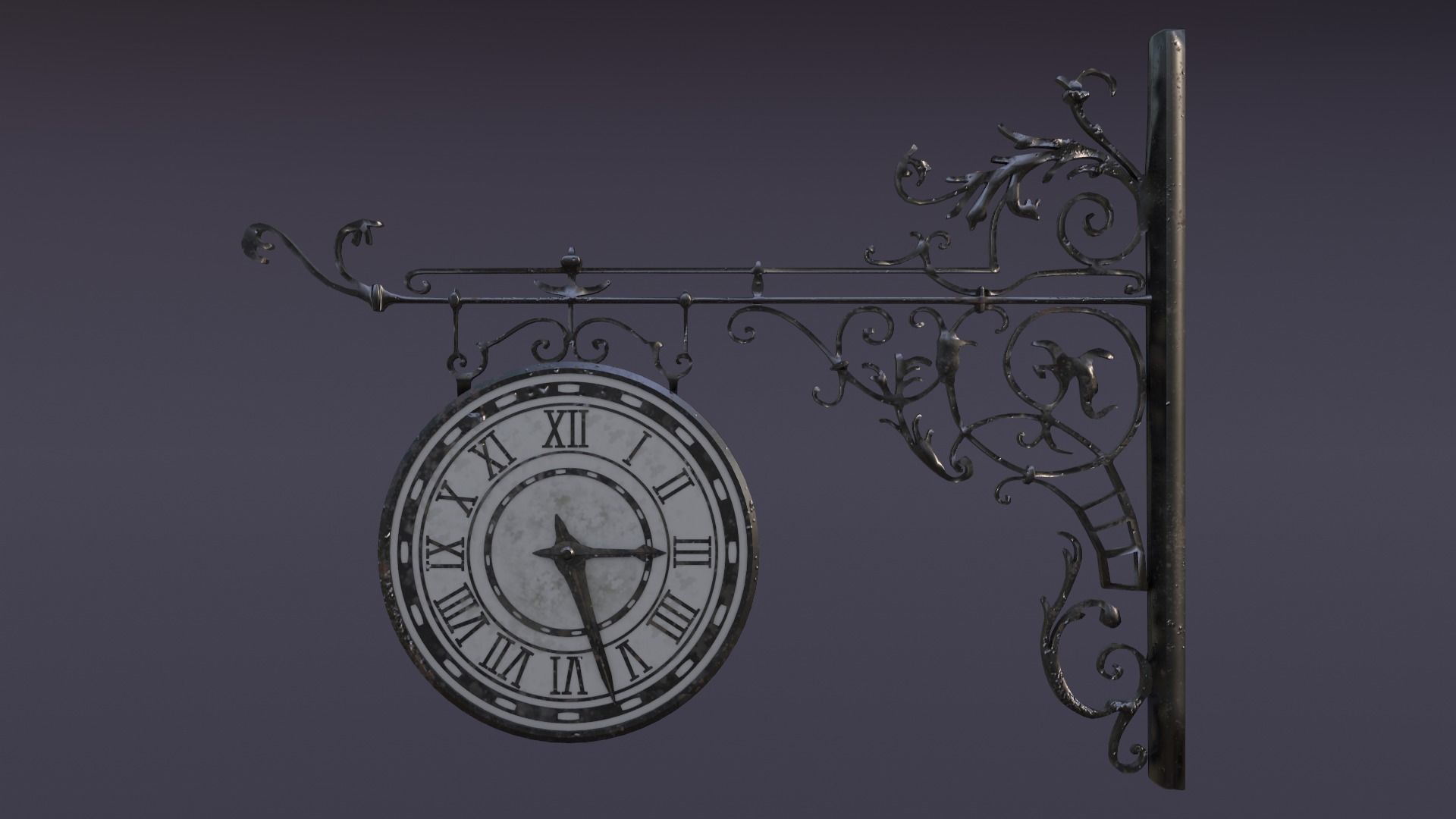 Public Street Clocks Low-poly 3D model_2