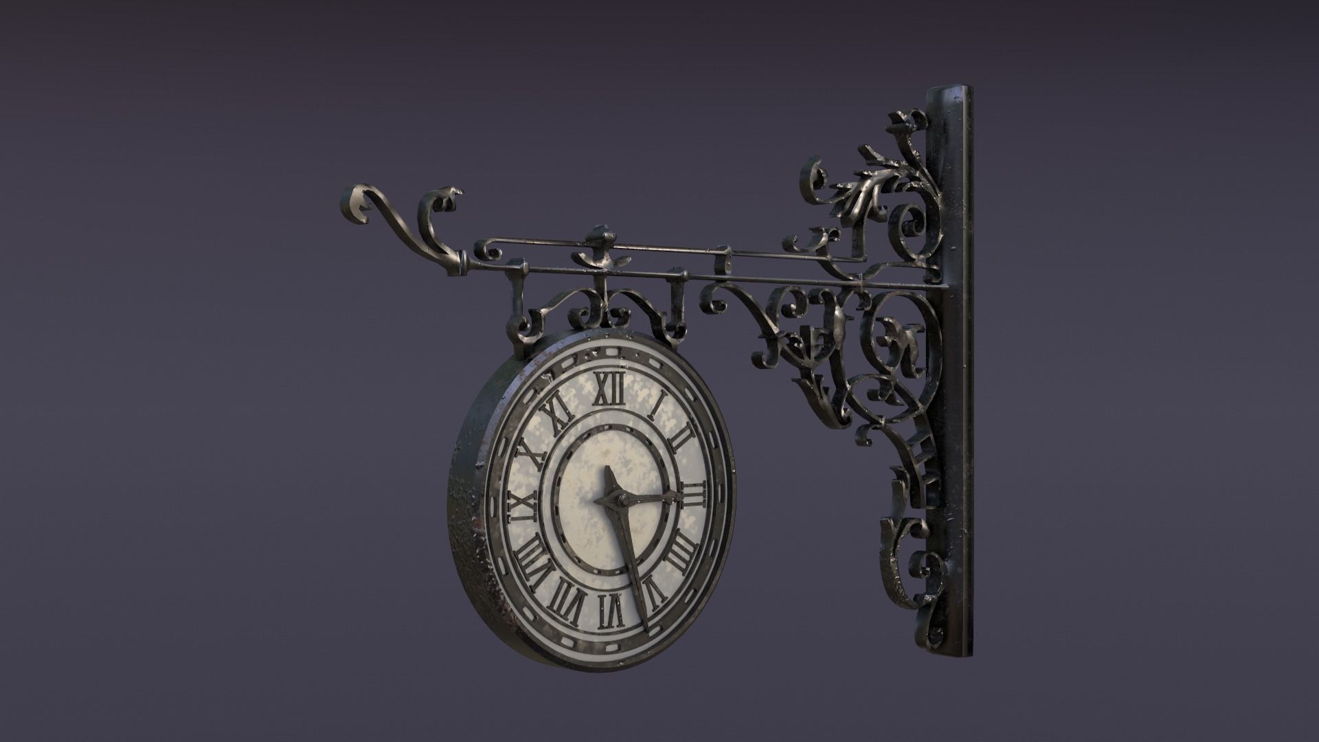 Public Street Clocks Low-poly 3D model_4