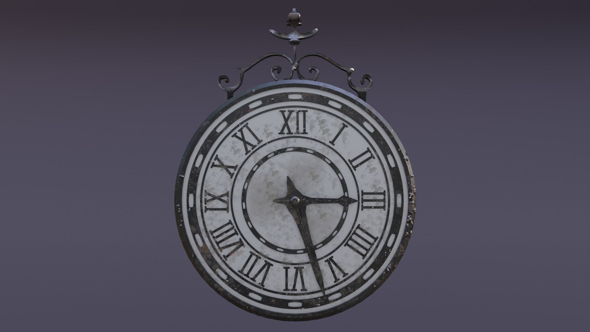 Public Street Clocks Low-poly 3D model_11