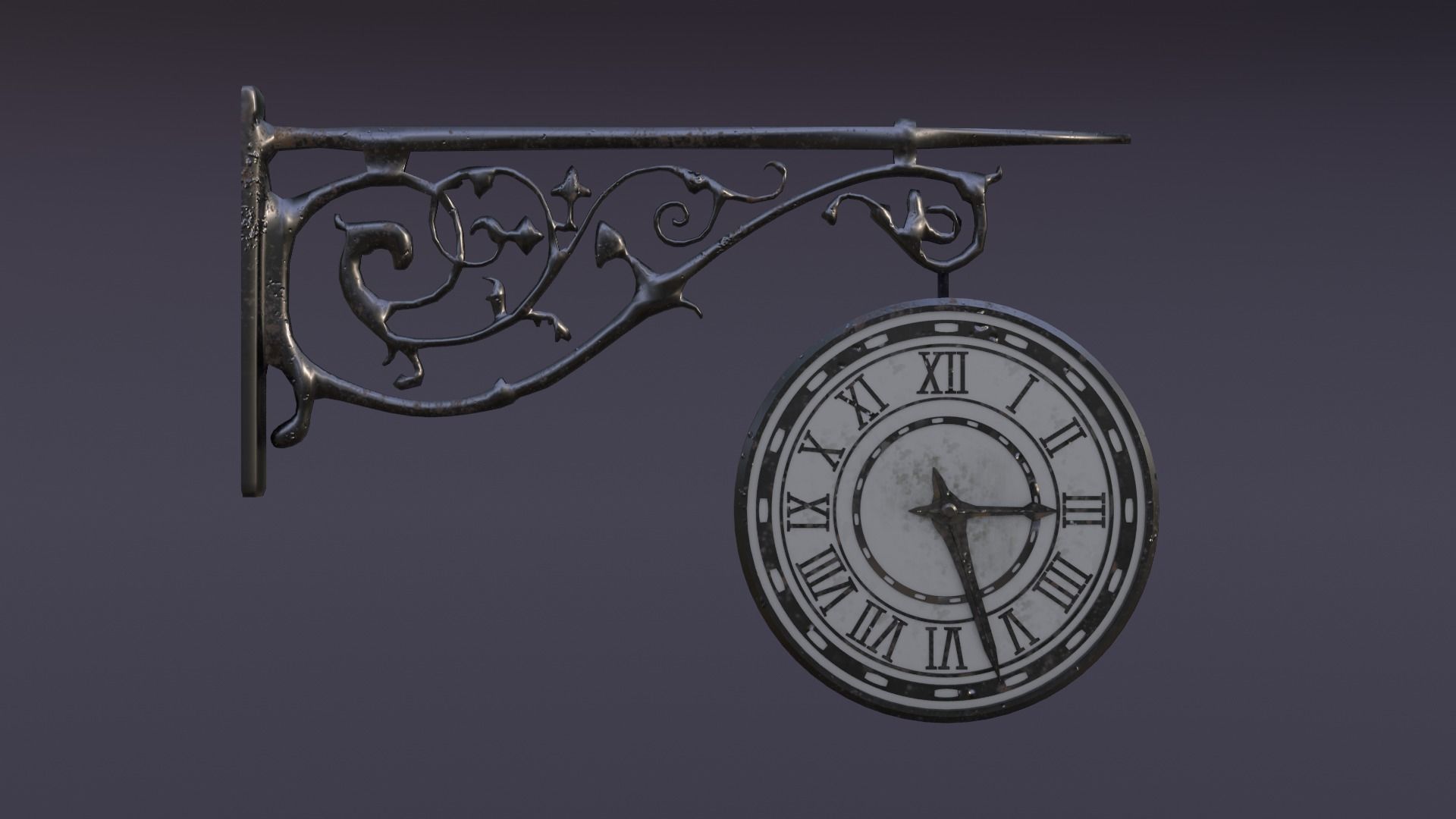 Public Street Clocks Low-poly 3D model_6