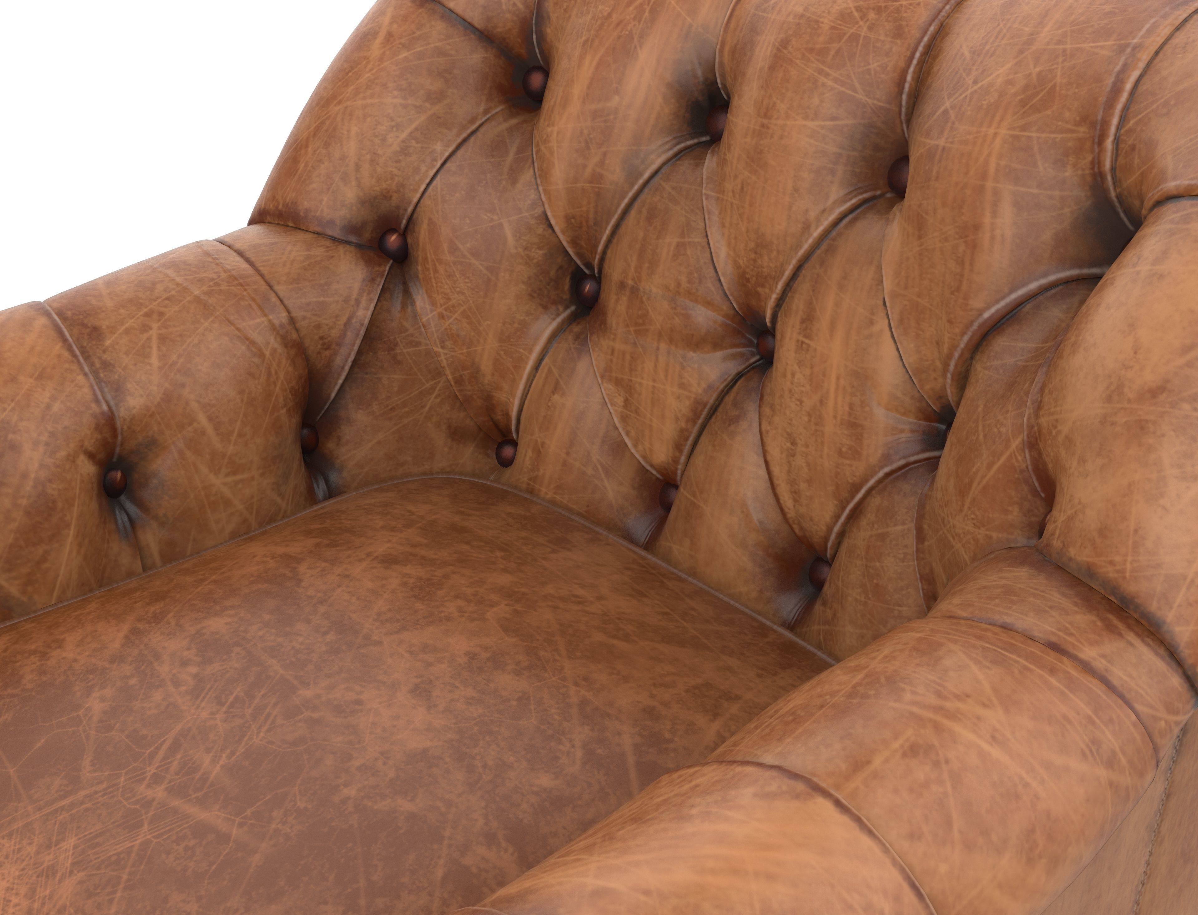 Leather sofa Low-poly 3D model_2