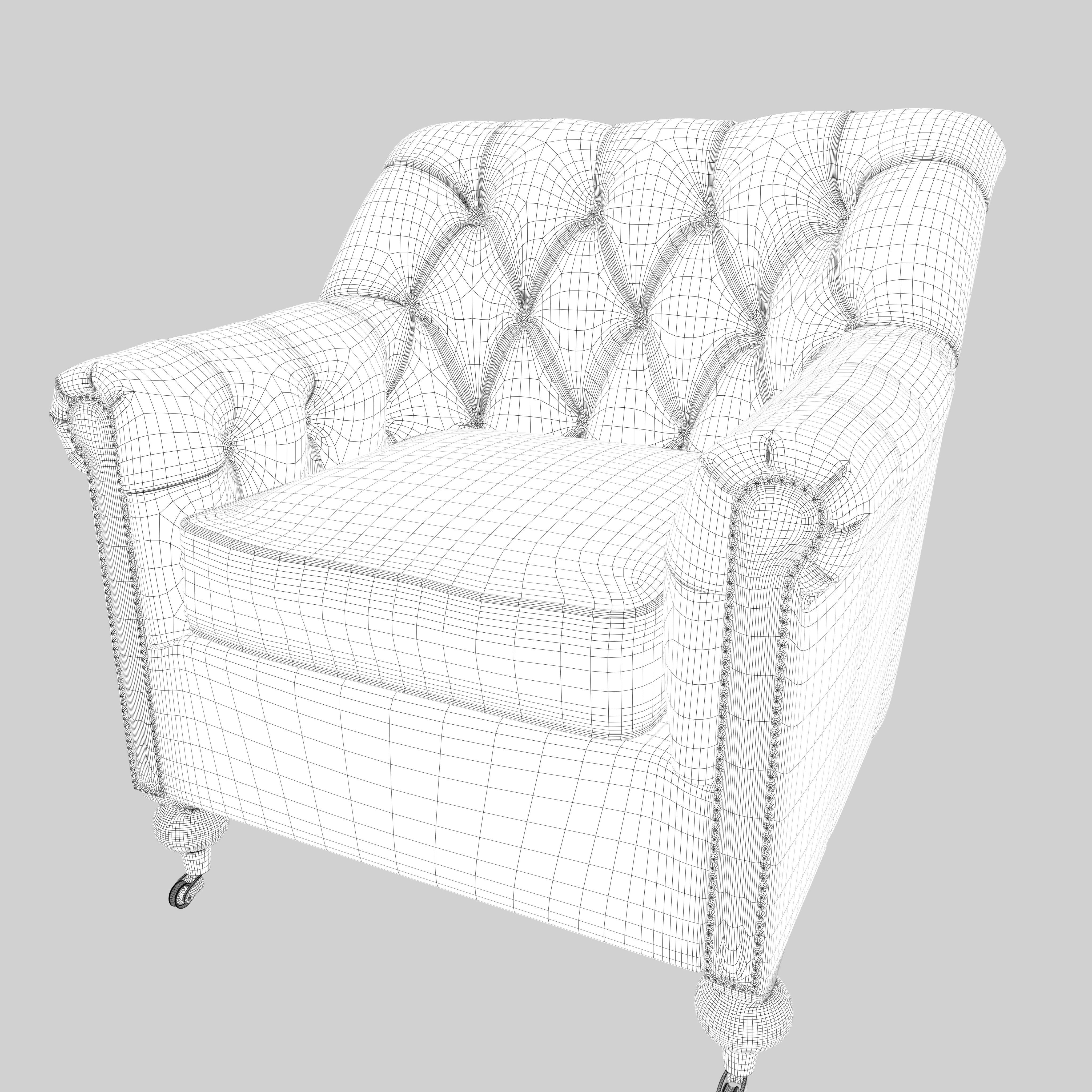 Leather sofa Low-poly 3D model_9