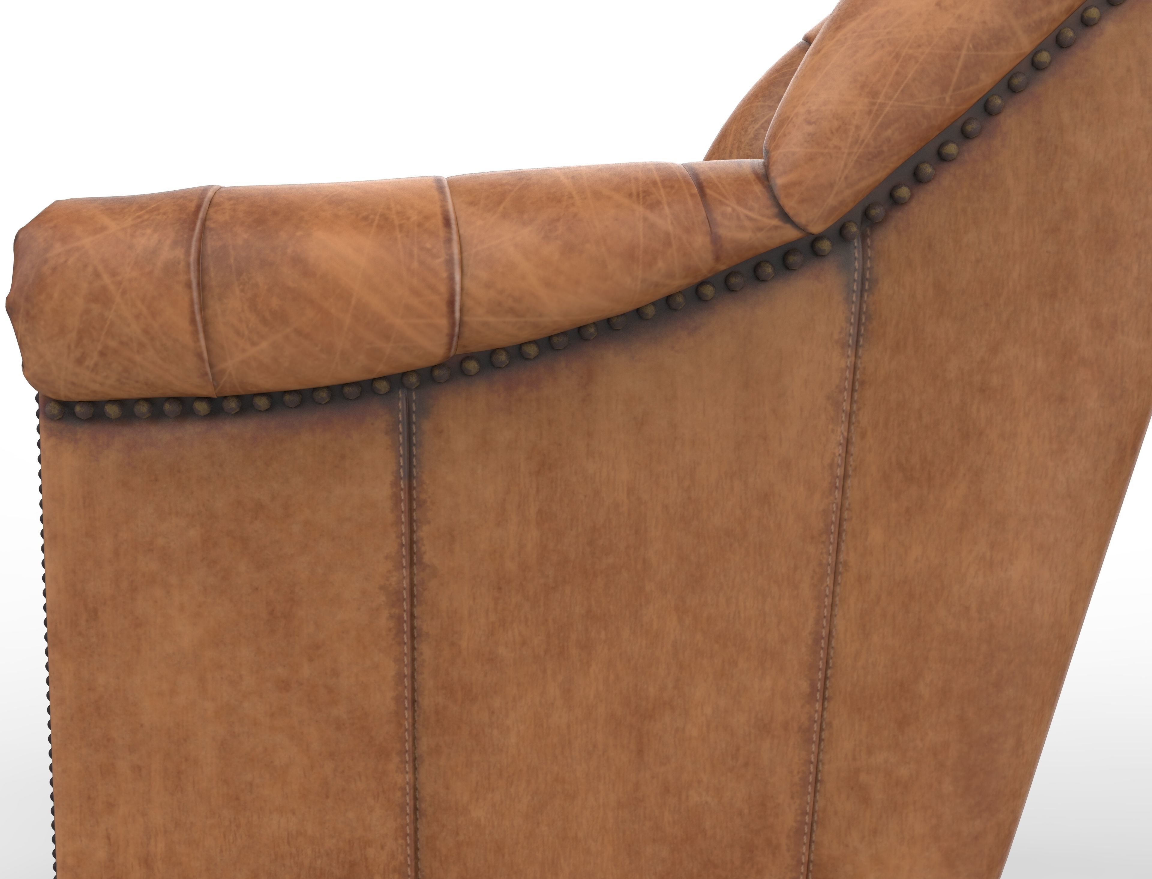 Leather sofa Low-poly 3D model_6