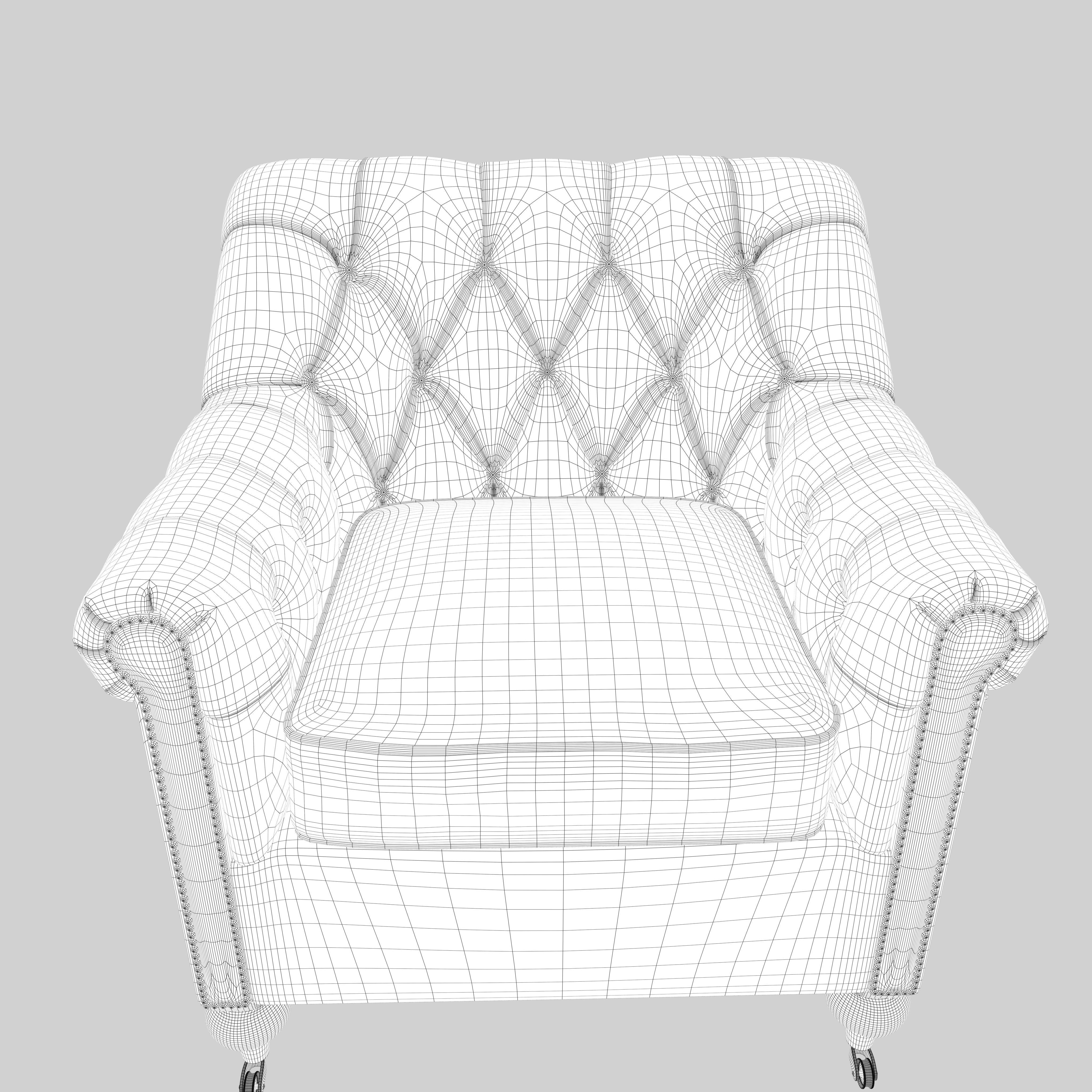 Leather sofa Low-poly 3D model_11