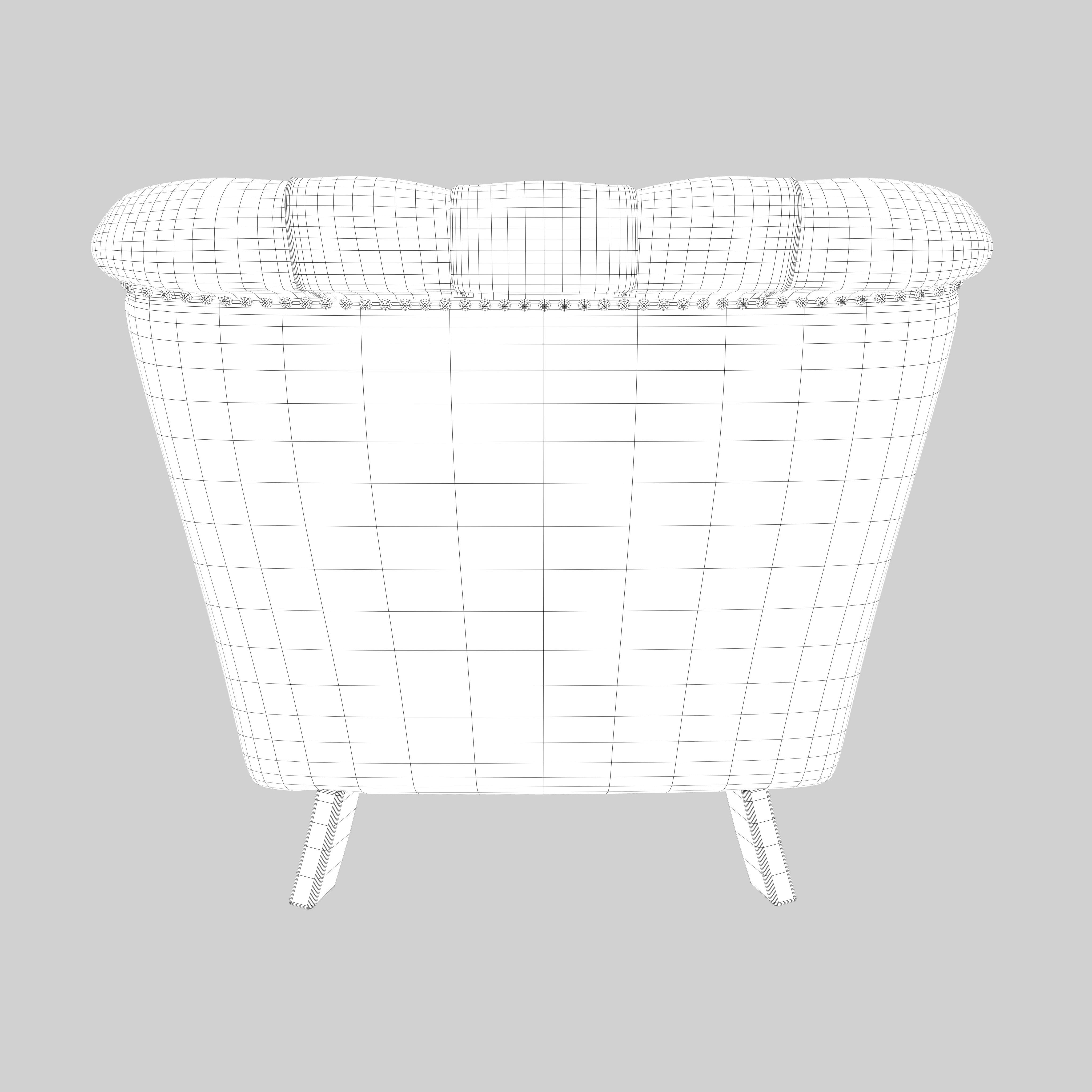 Leather sofa Low-poly 3D model_10