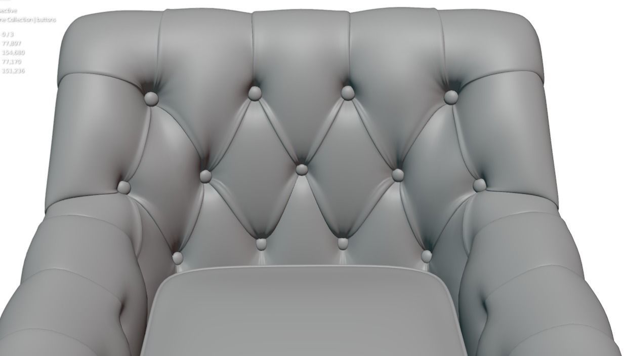 Leather sofa Low-poly 3D model_3