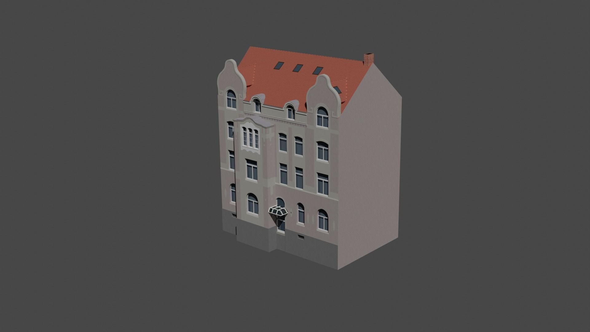 3D Model of Modern Urban Building Low-poly 3D model_2