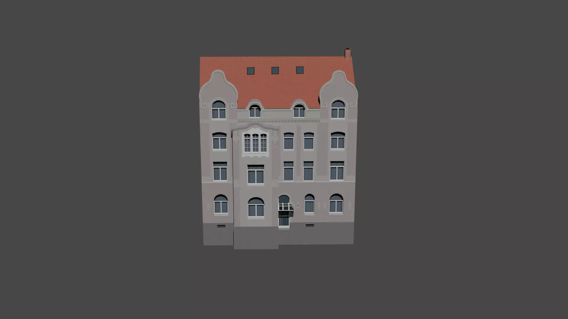 3D Model of Modern Urban Building Low-poly 3D model_0