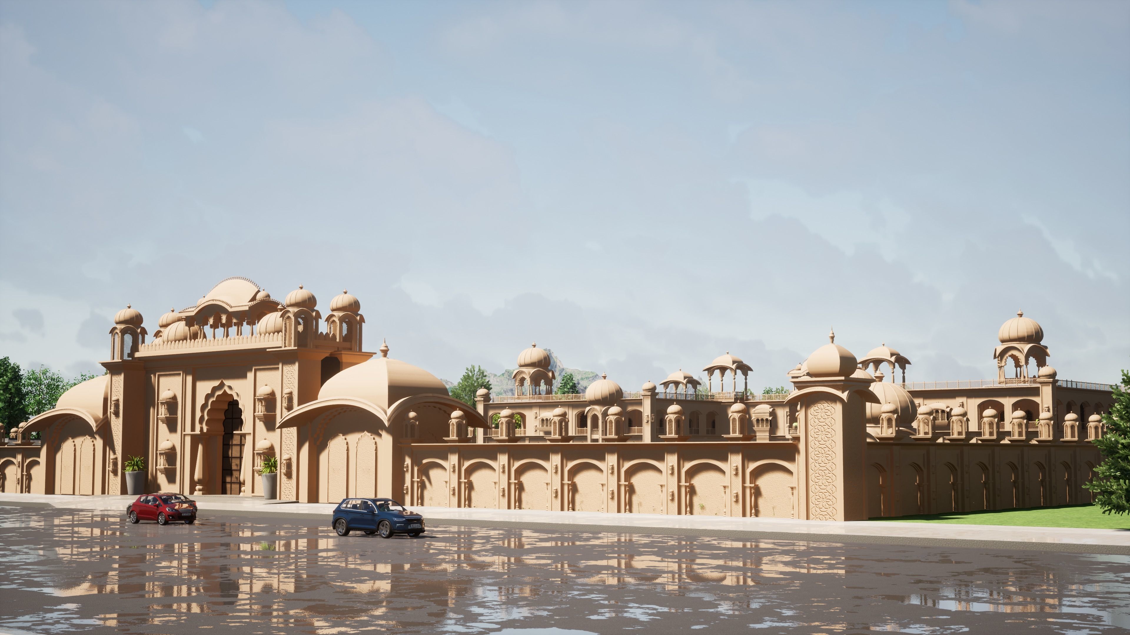 Indian rajasthani grand Palace  3D model_1