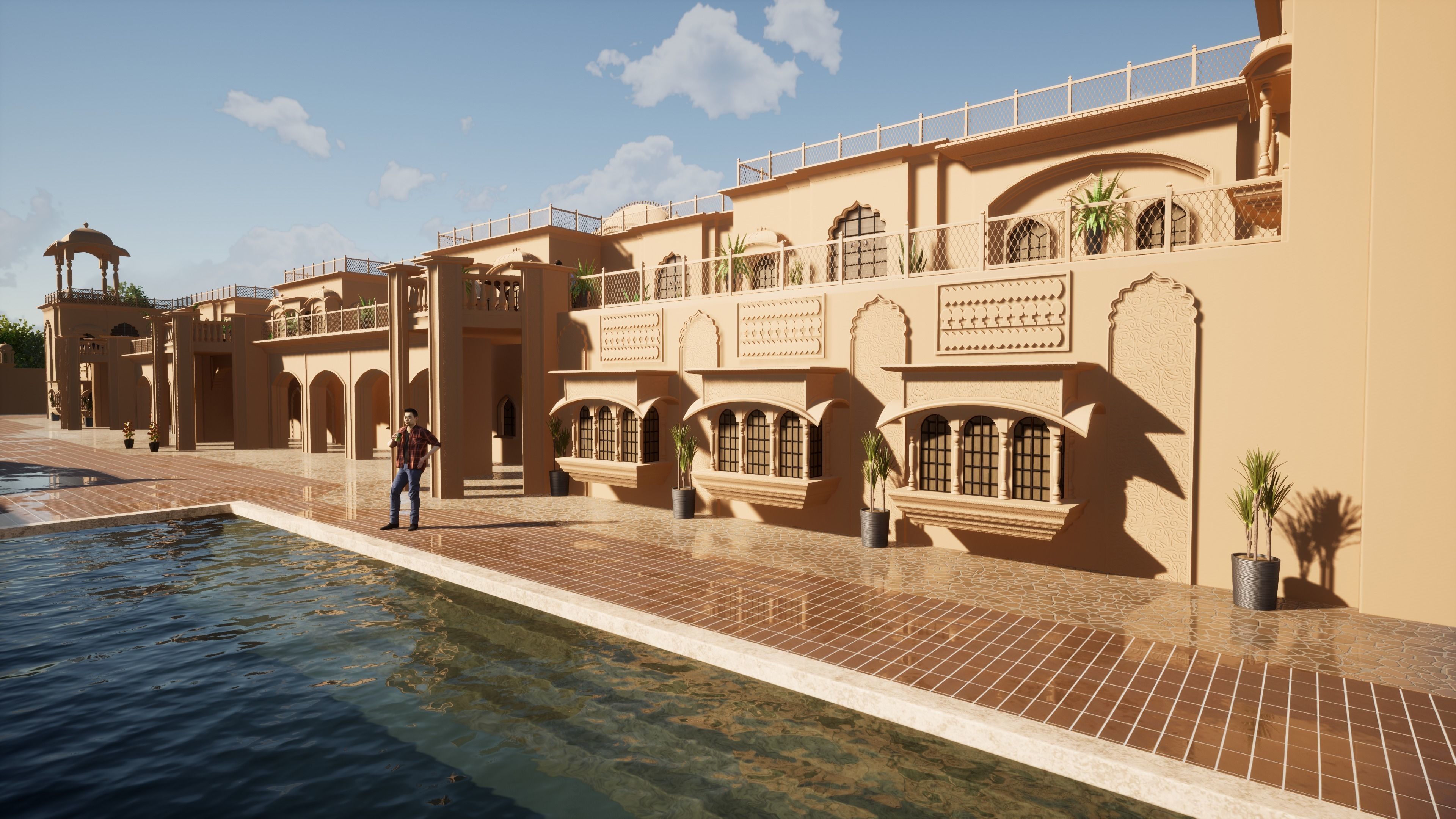 Indian rajasthani grand Palace  3D model_9