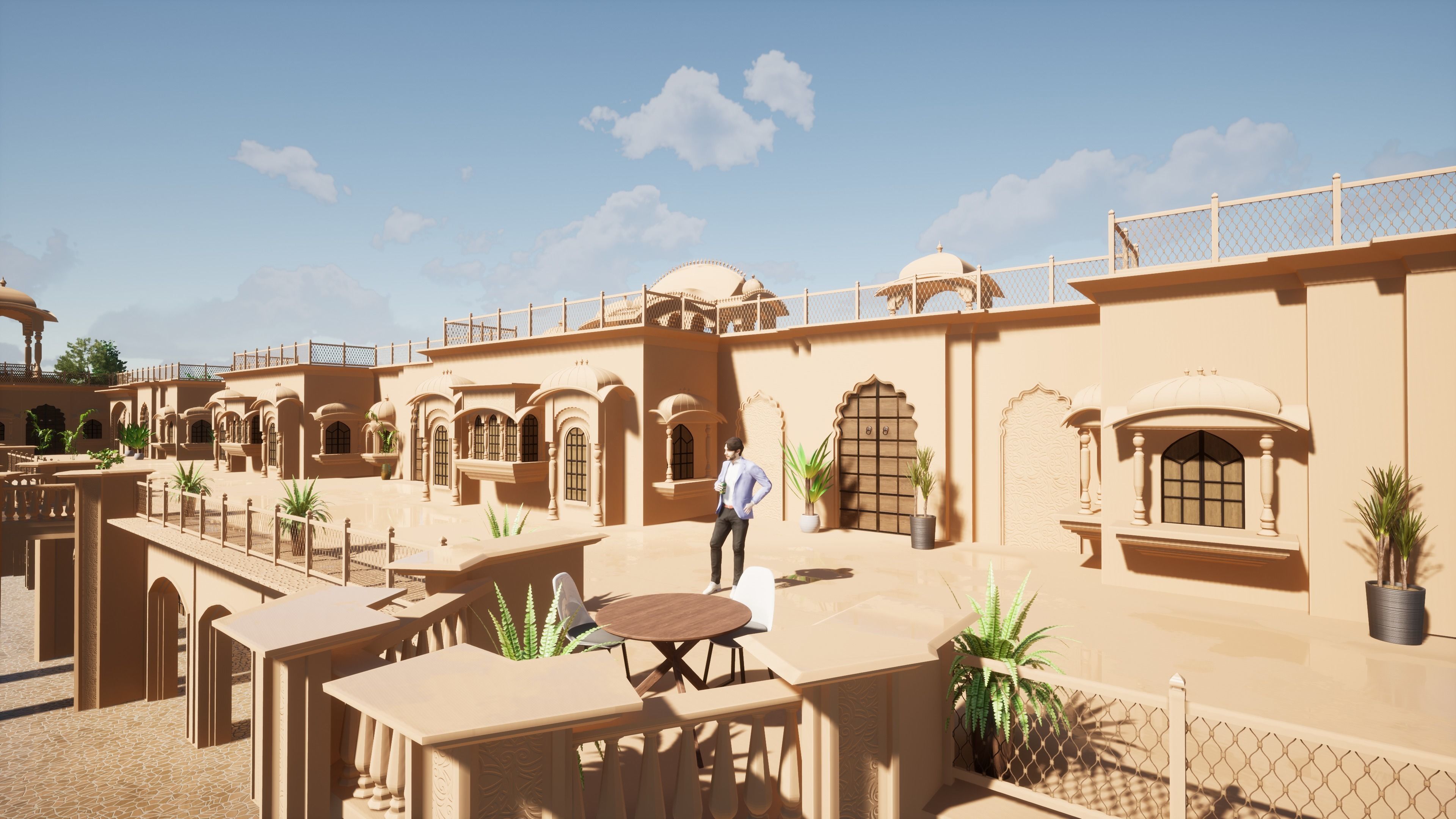Indian rajasthani grand Palace  3D model_11