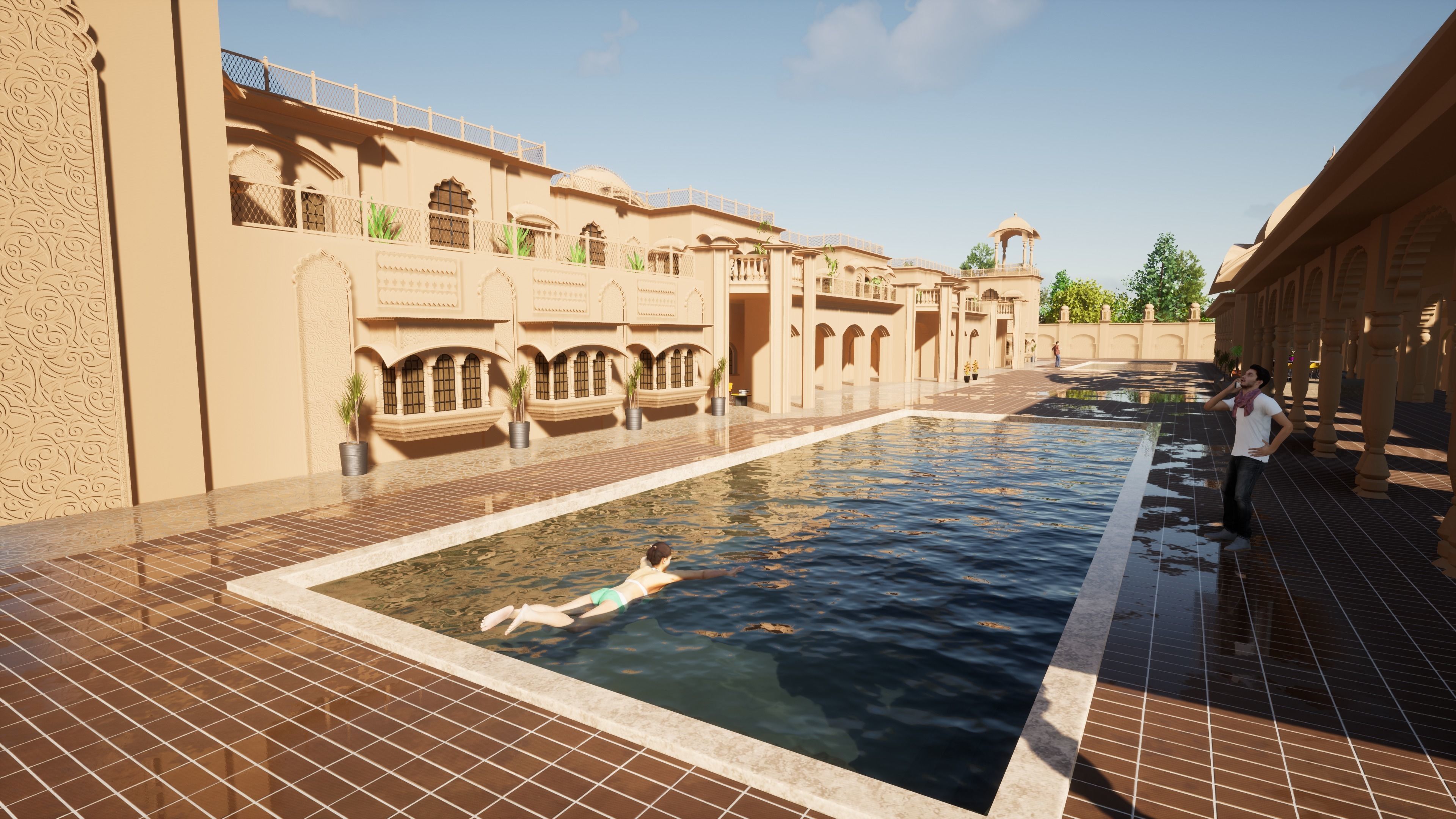 Indian rajasthani grand Palace  3D model_8