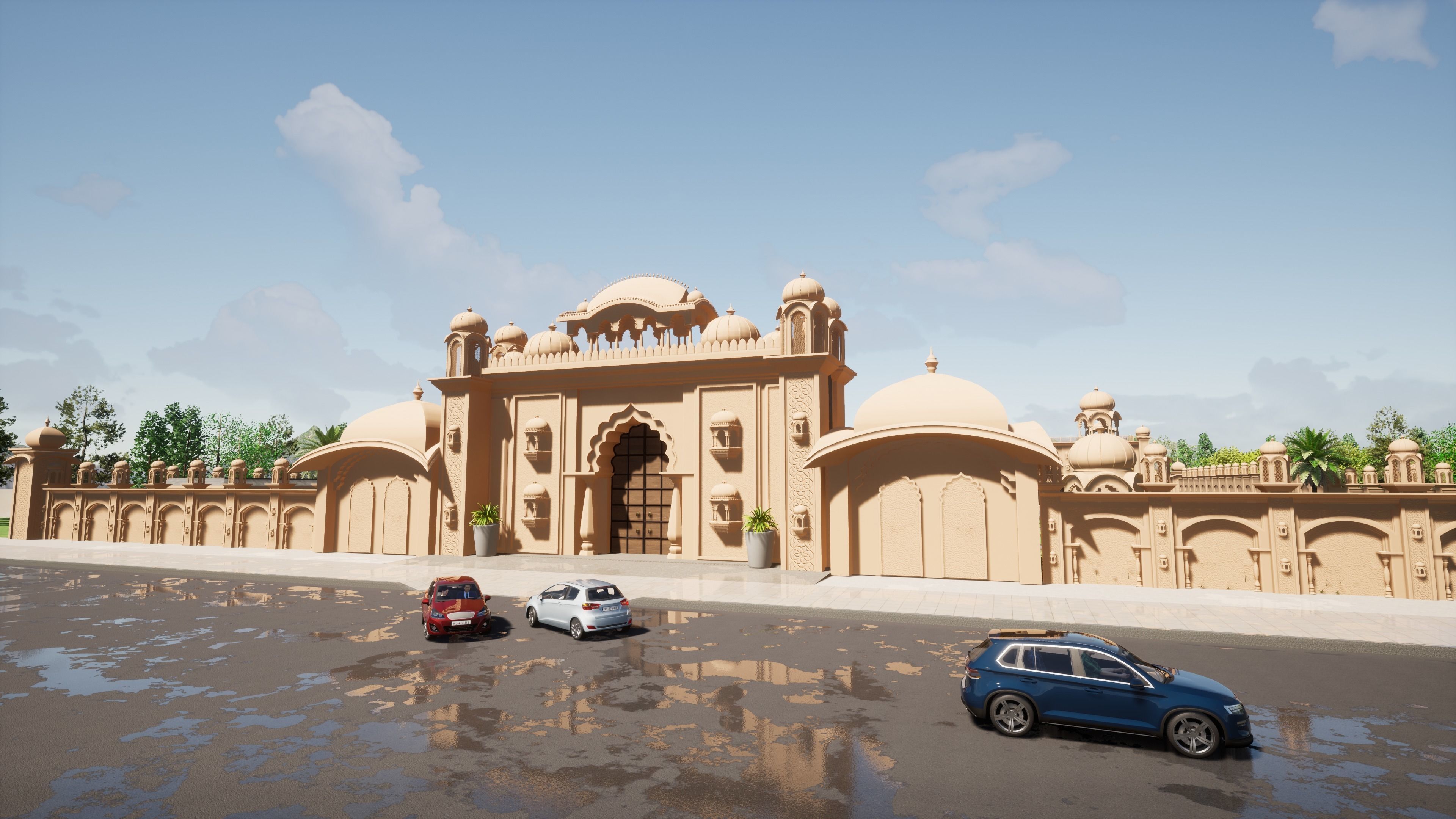 Indian rajasthani grand Palace  3D model_2