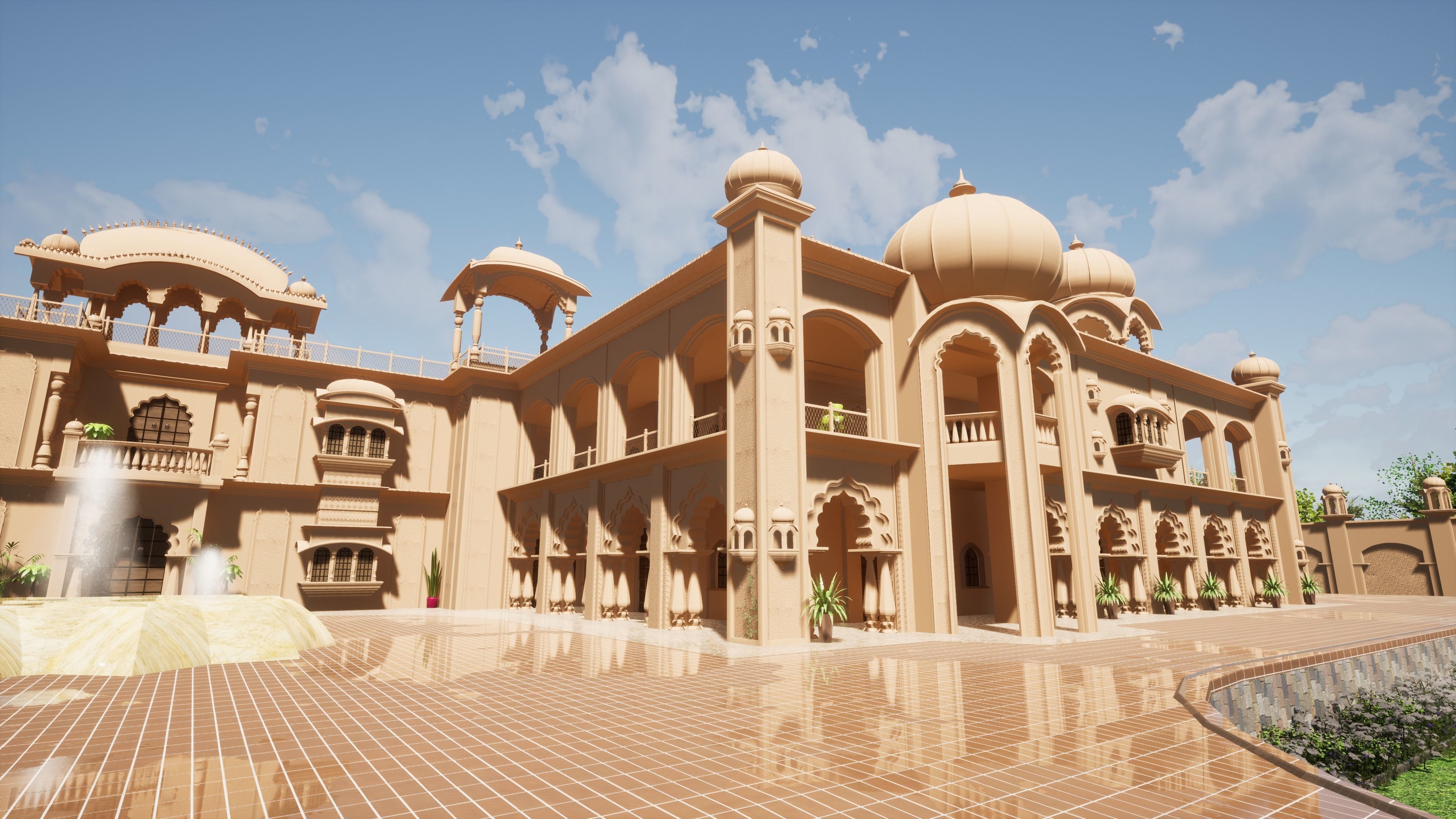 Indian rajasthani grand Palace  3D model_5