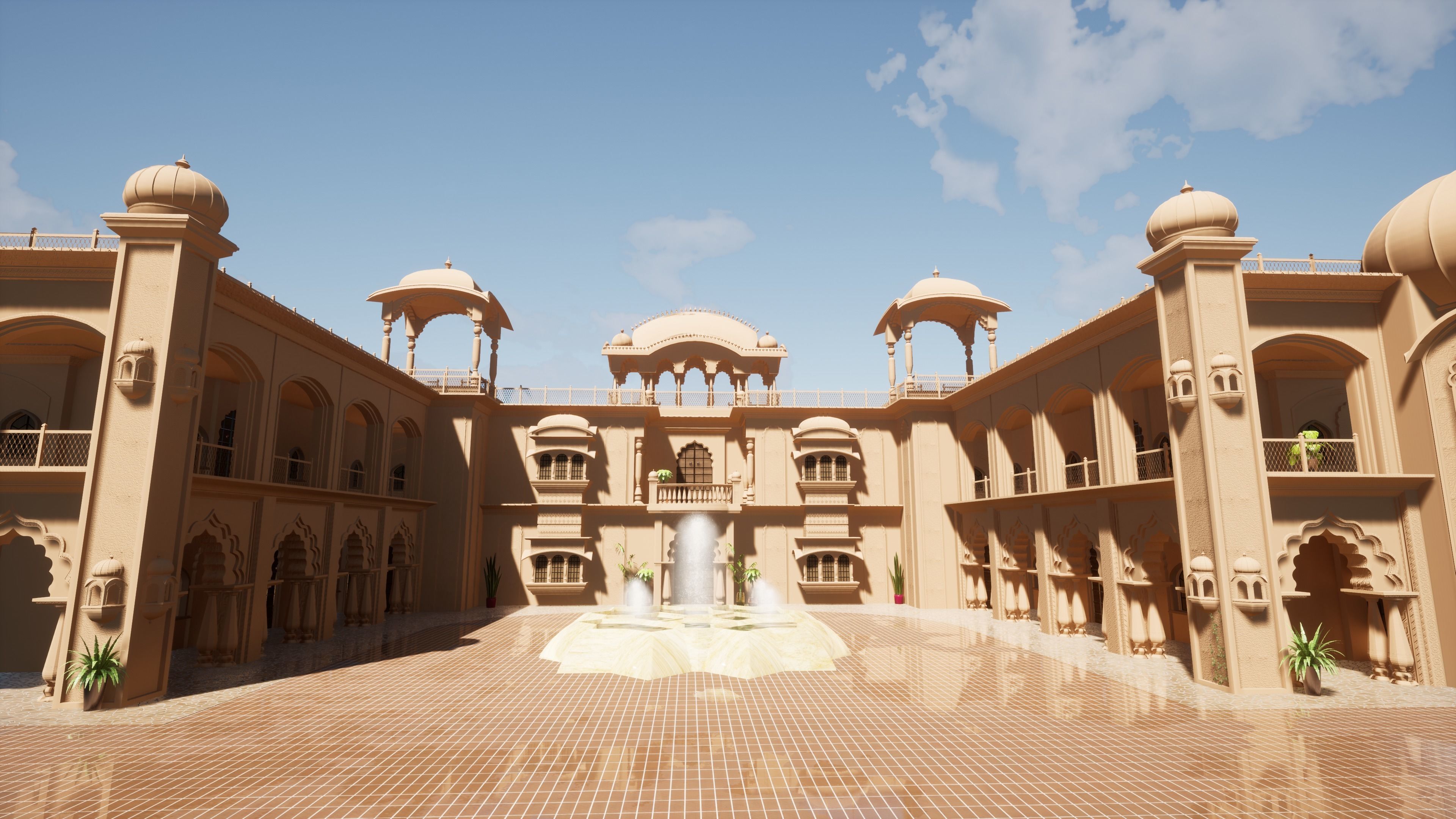 Indian rajasthani grand Palace  3D model_4