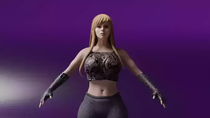 Beautiful girl character ready for games and movies