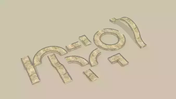 Stylized Lowpoly Modular Roads Low-poly 3D model