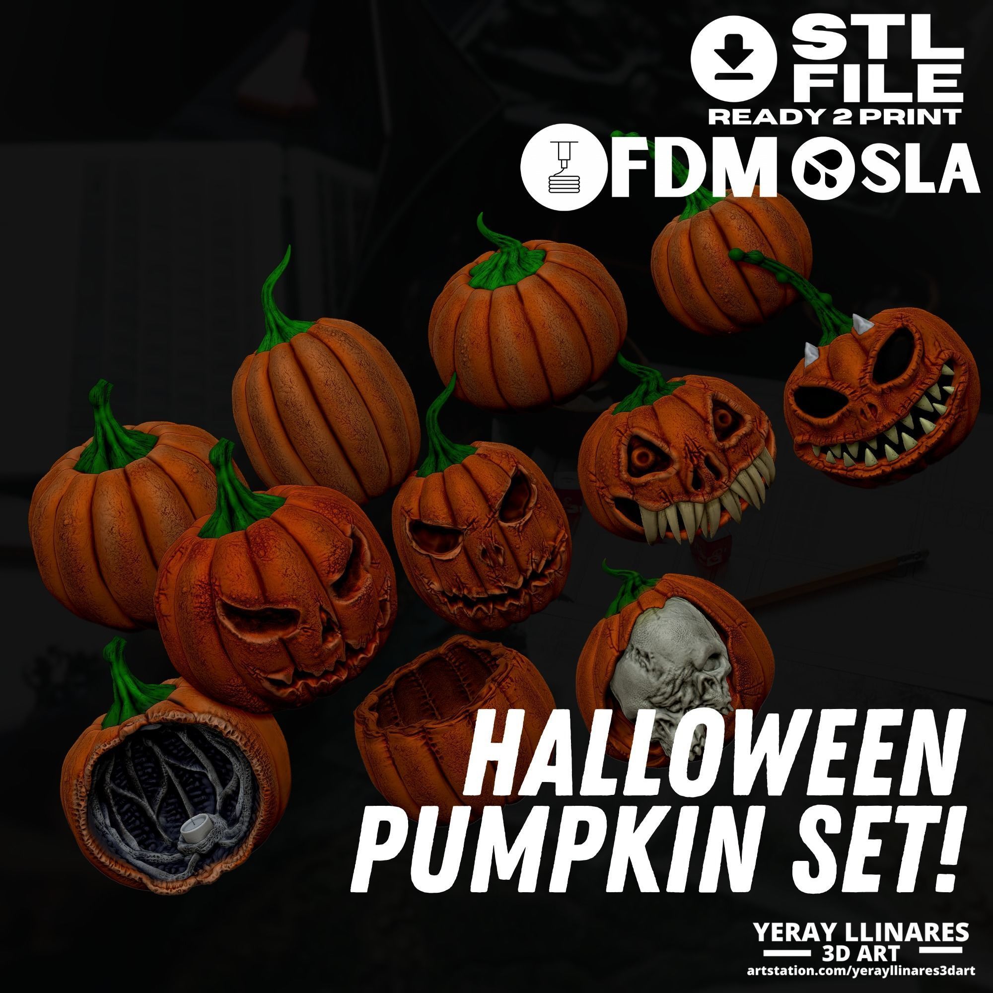 Halloween Pumpkins Collection - 3D Printable 3D model 3D printable ...