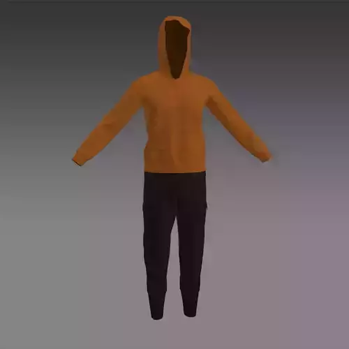 Mustard Hoddie And Black Trouser 3D model