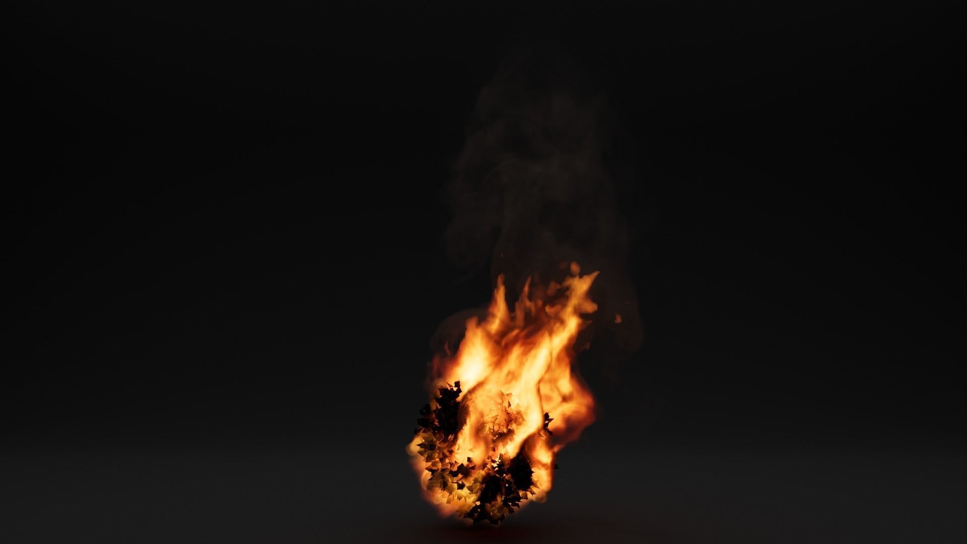 High-Resolution Burning bush - vdb animated 3D model animated | CGTrader