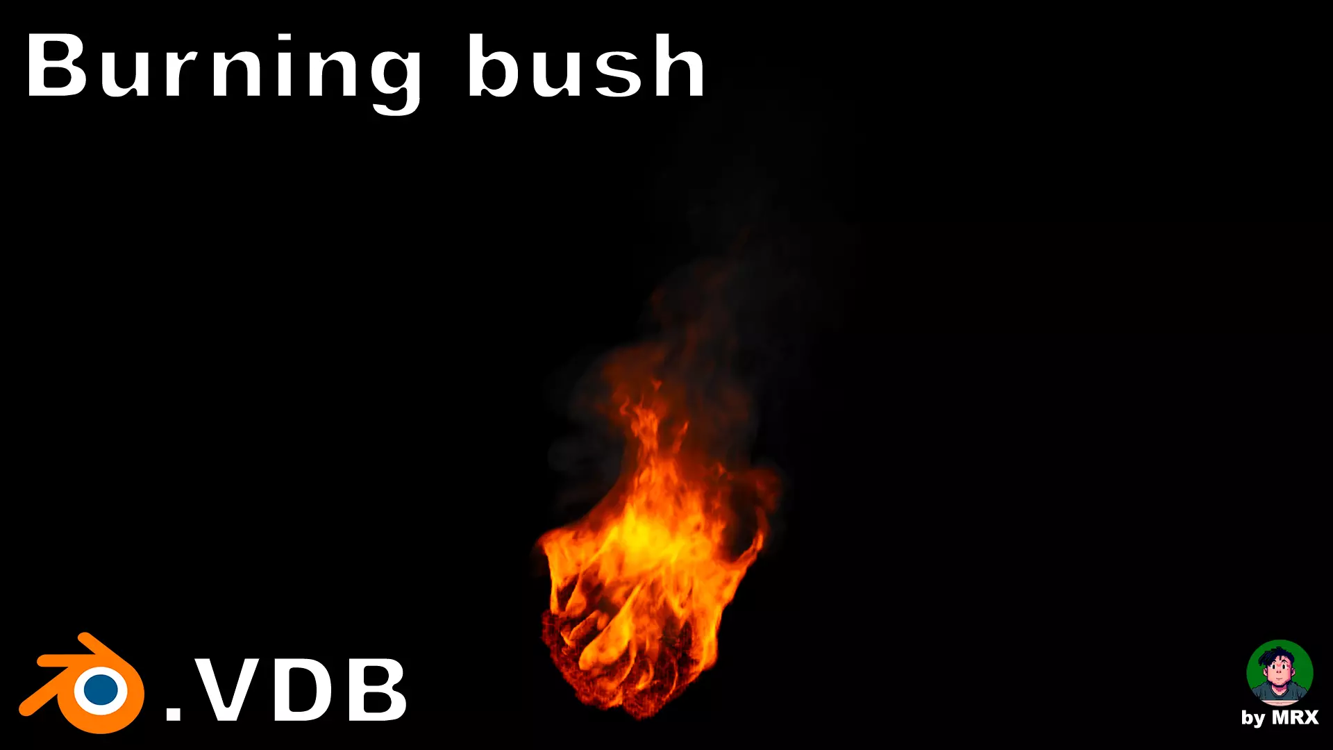 High-Resolution Burning bush - vdb animated 3D model