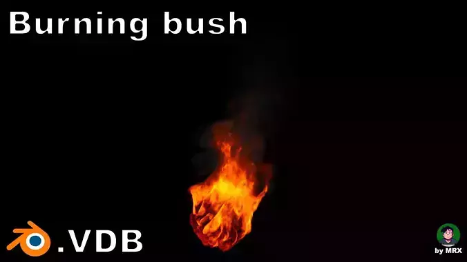 High-Resolution Burning bush - vdb animated 3D model