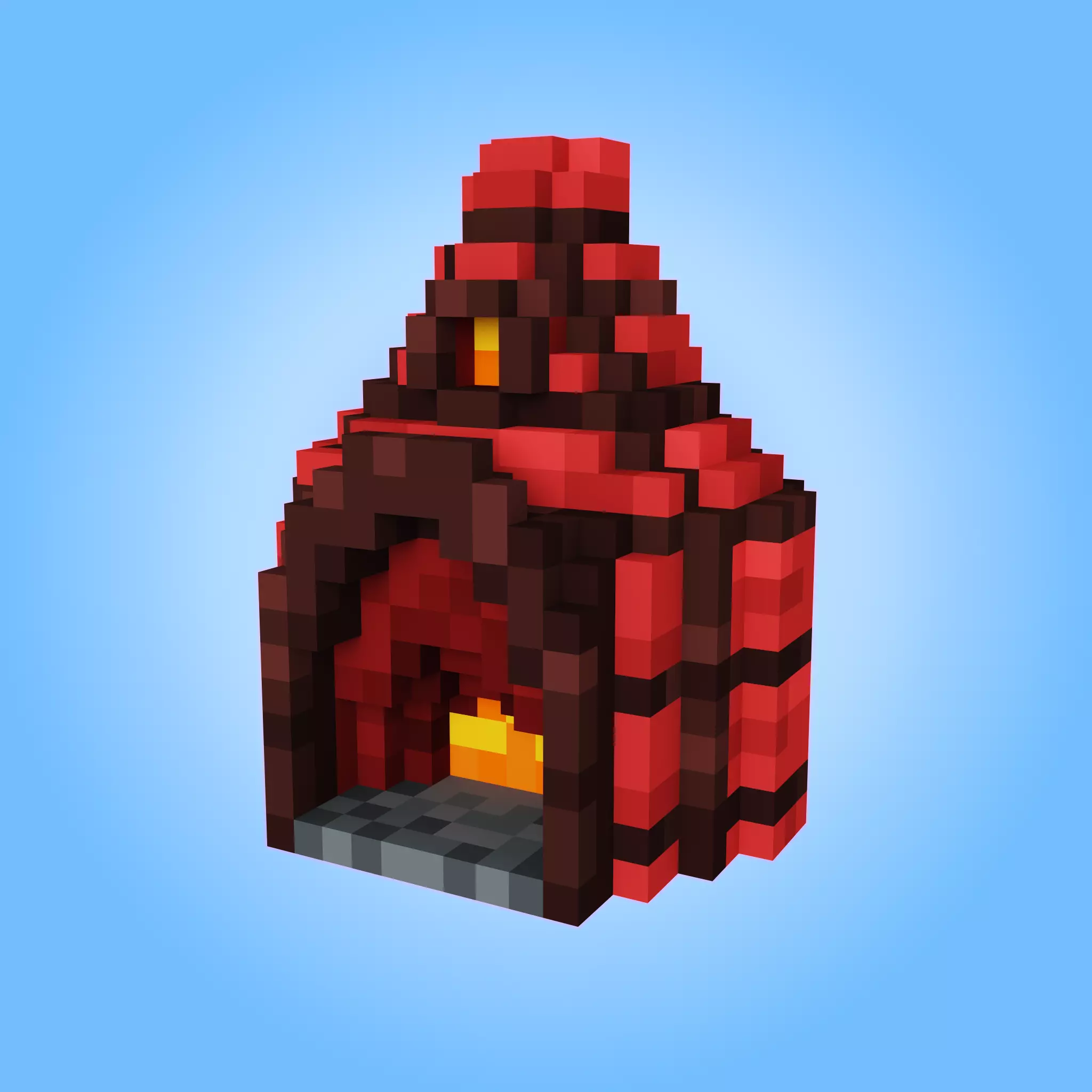 Stylized Voxel Oven Game Ready Asset Low-poly 3D model