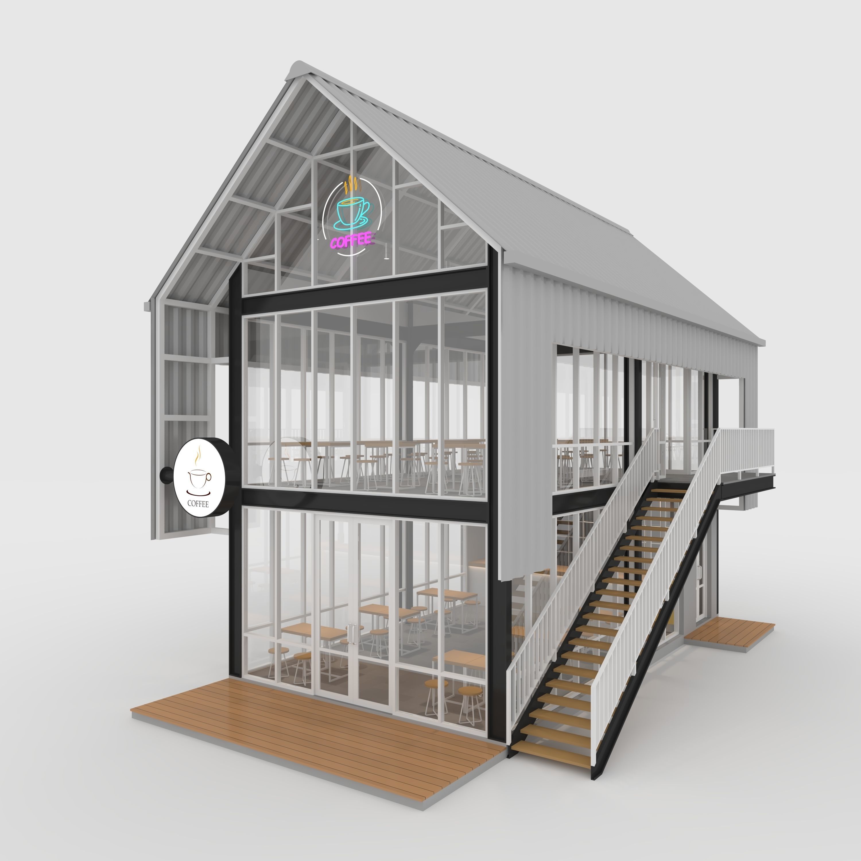 Cafe Modern 4 3D model_4