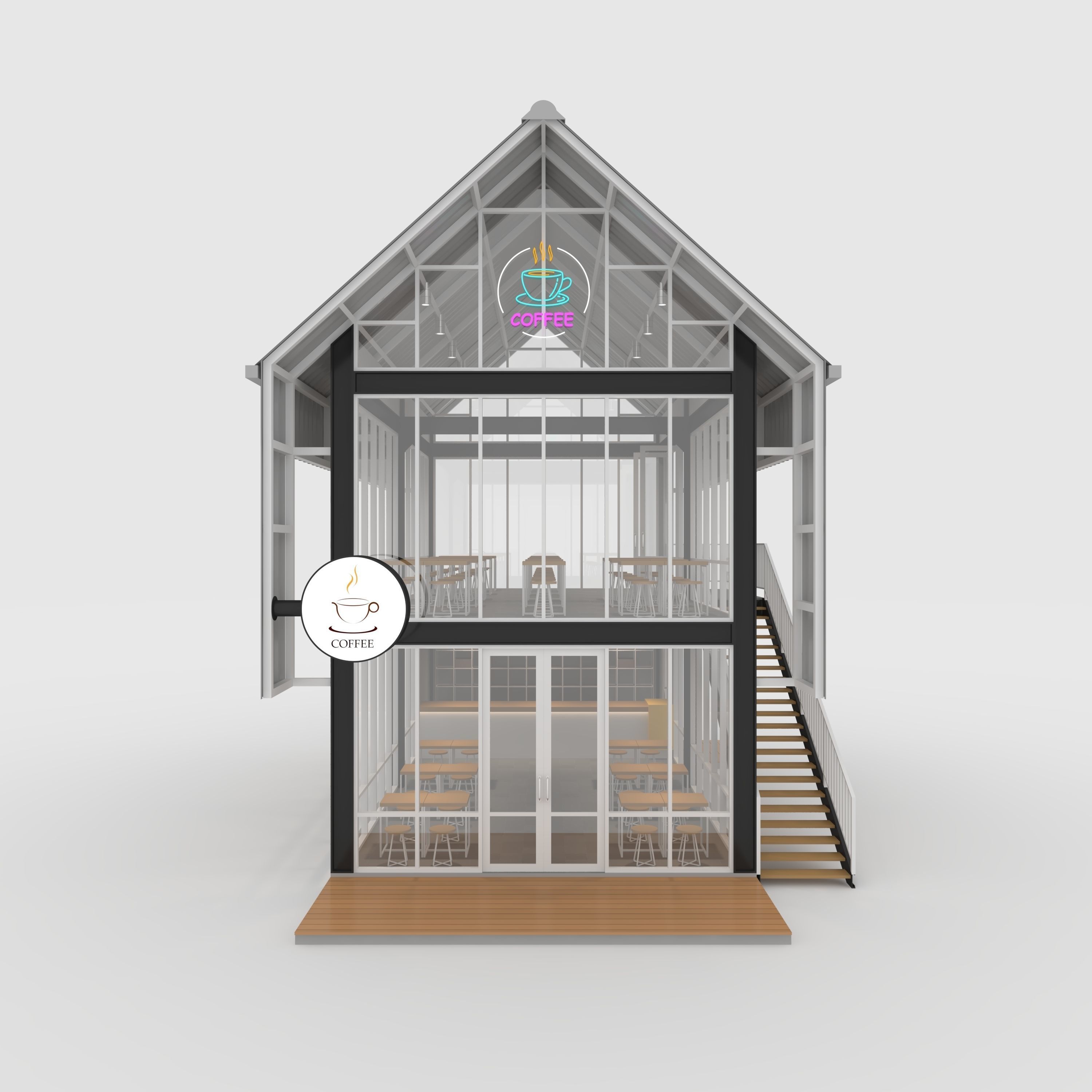 Cafe Modern 4 3D model_2