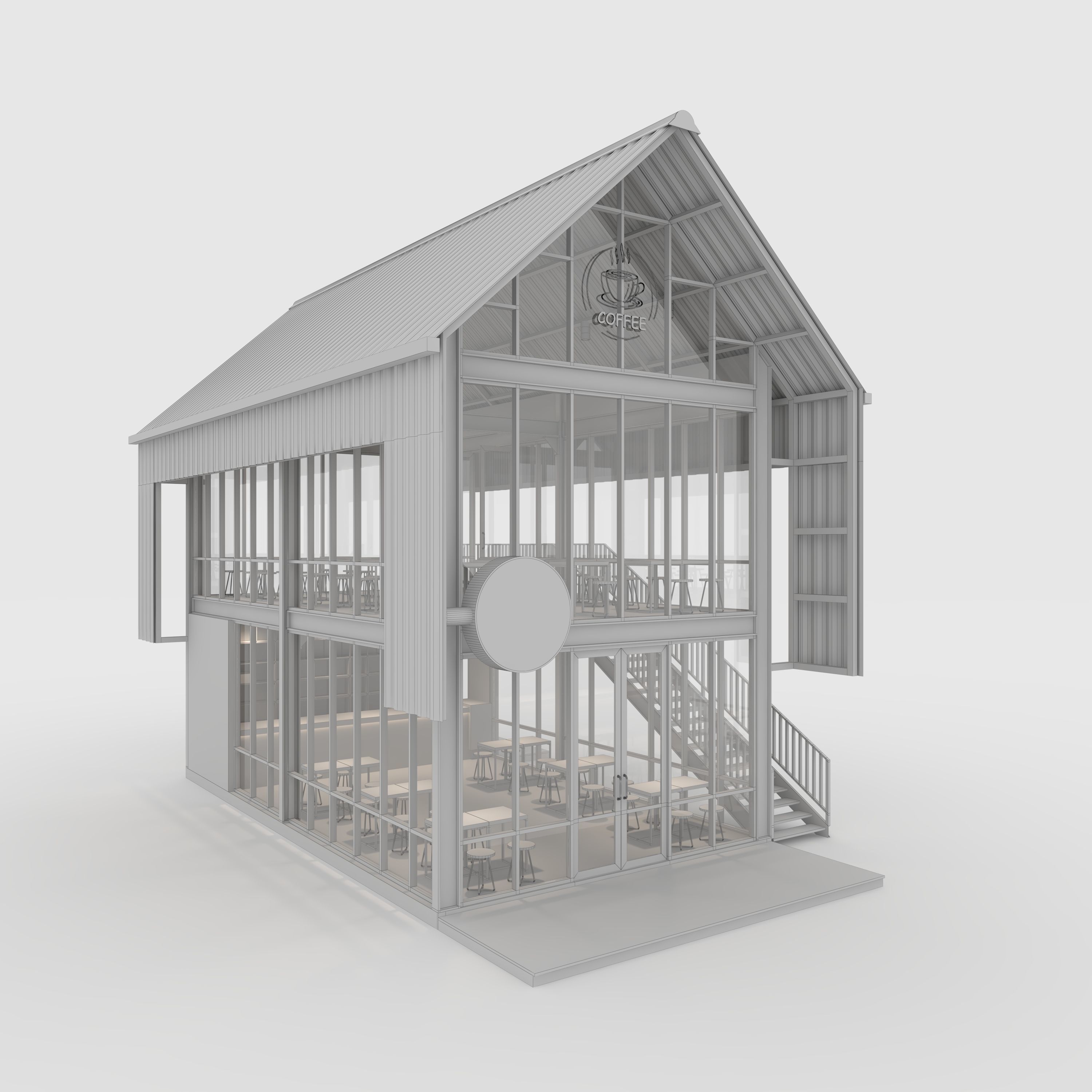 Cafe Modern 4 3D model_1