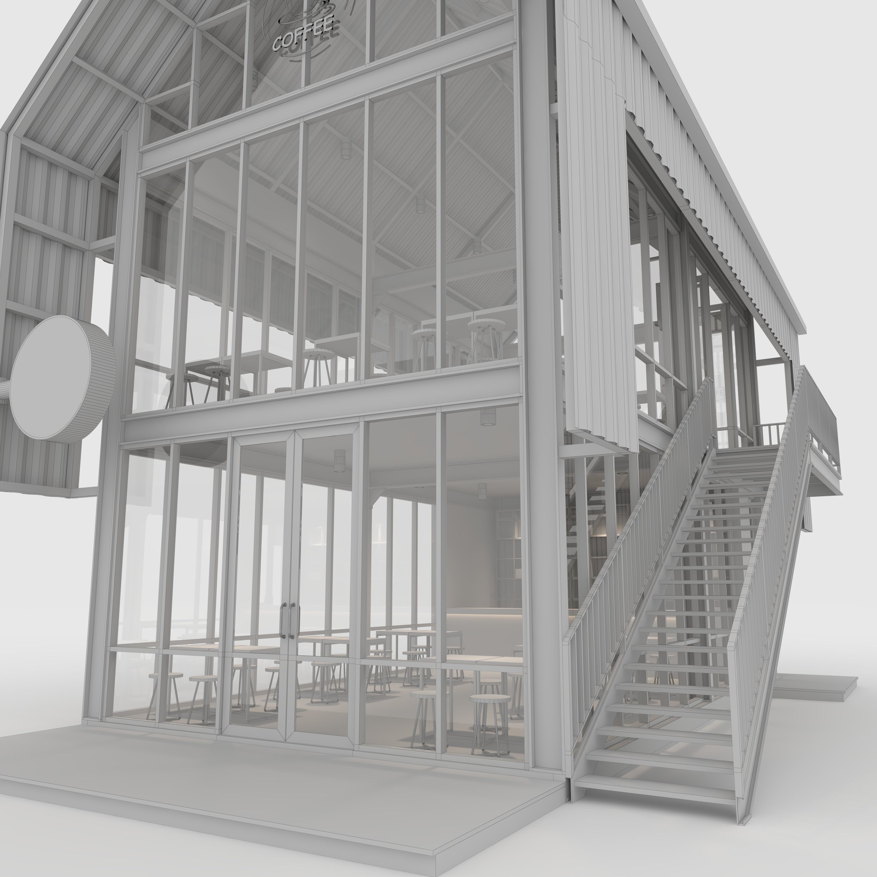 Cafe Modern 4 3D model_37