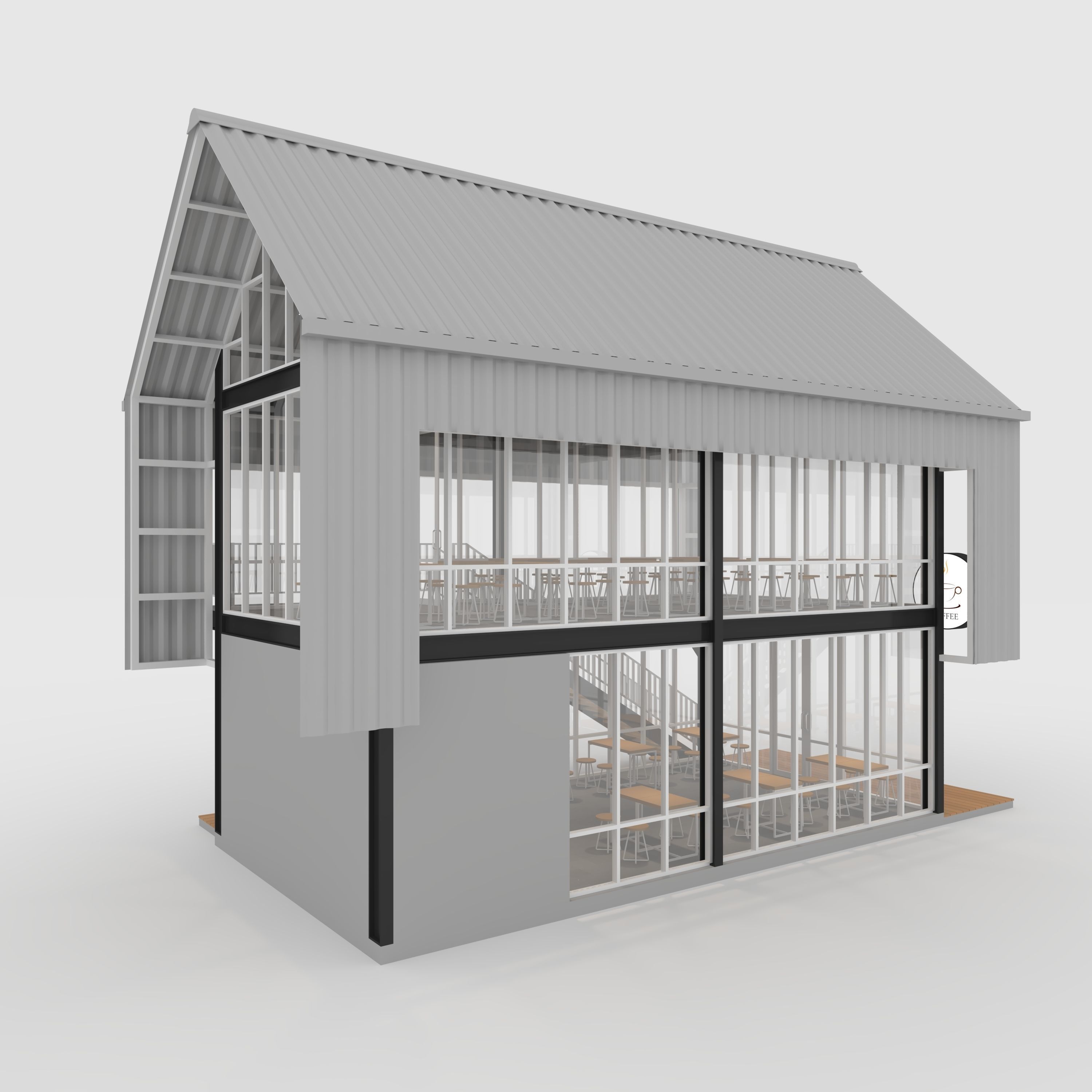 Cafe Modern 4 3D model_10