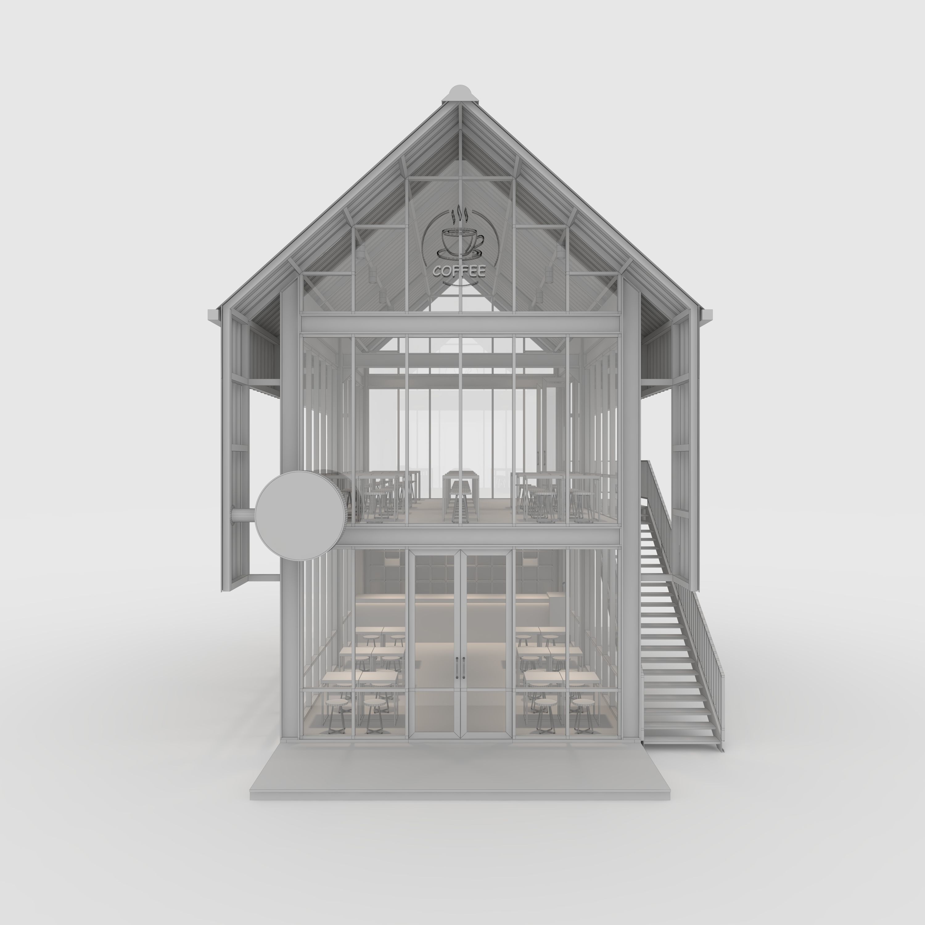 Cafe Modern 4 3D model_3