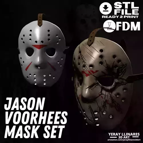 Jason Voorhees Masks - 3D Printable Clean and Damaged Versions 3D print model