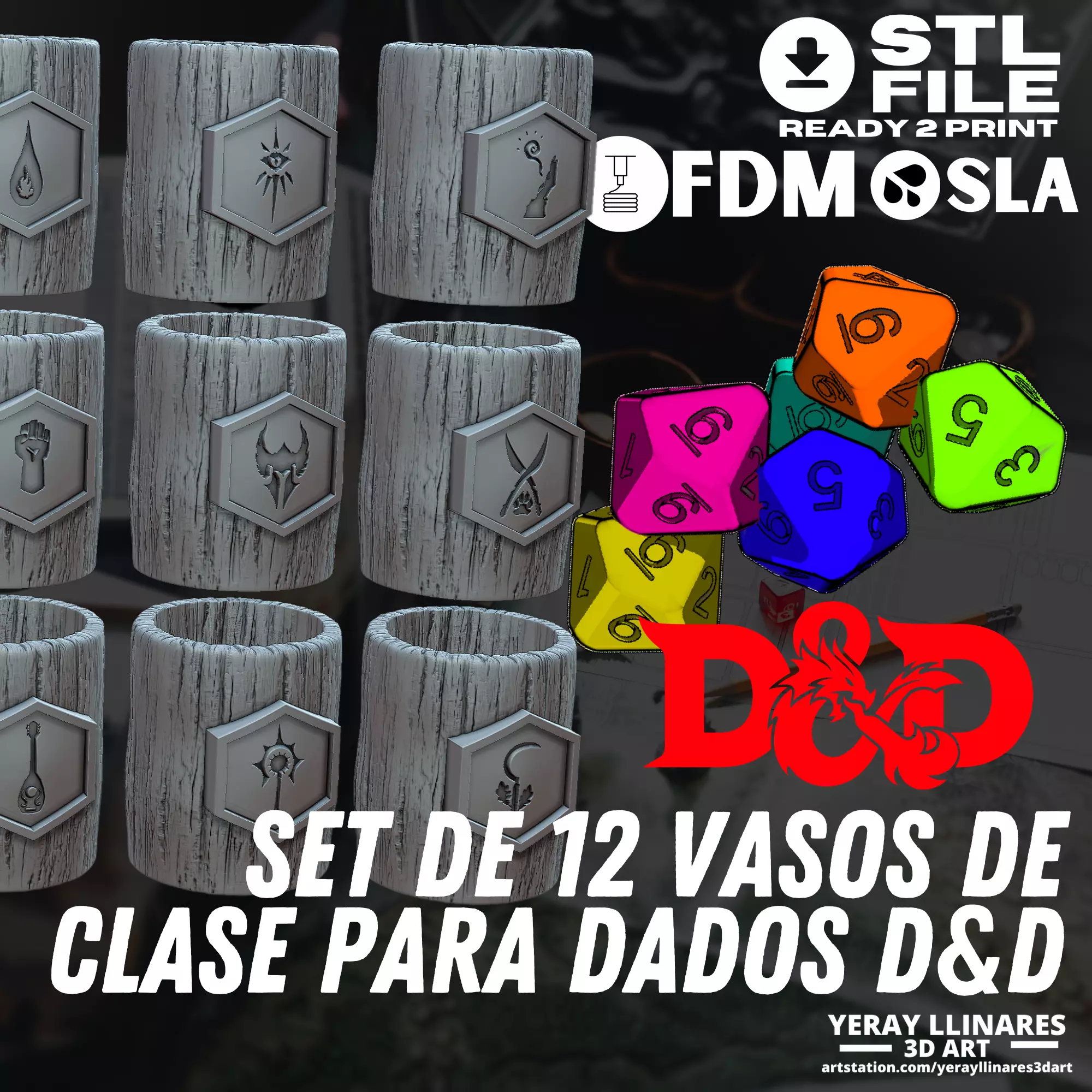 Dungeons and Dragons Dice-Rolling Cups - 3D Printable 3D print model